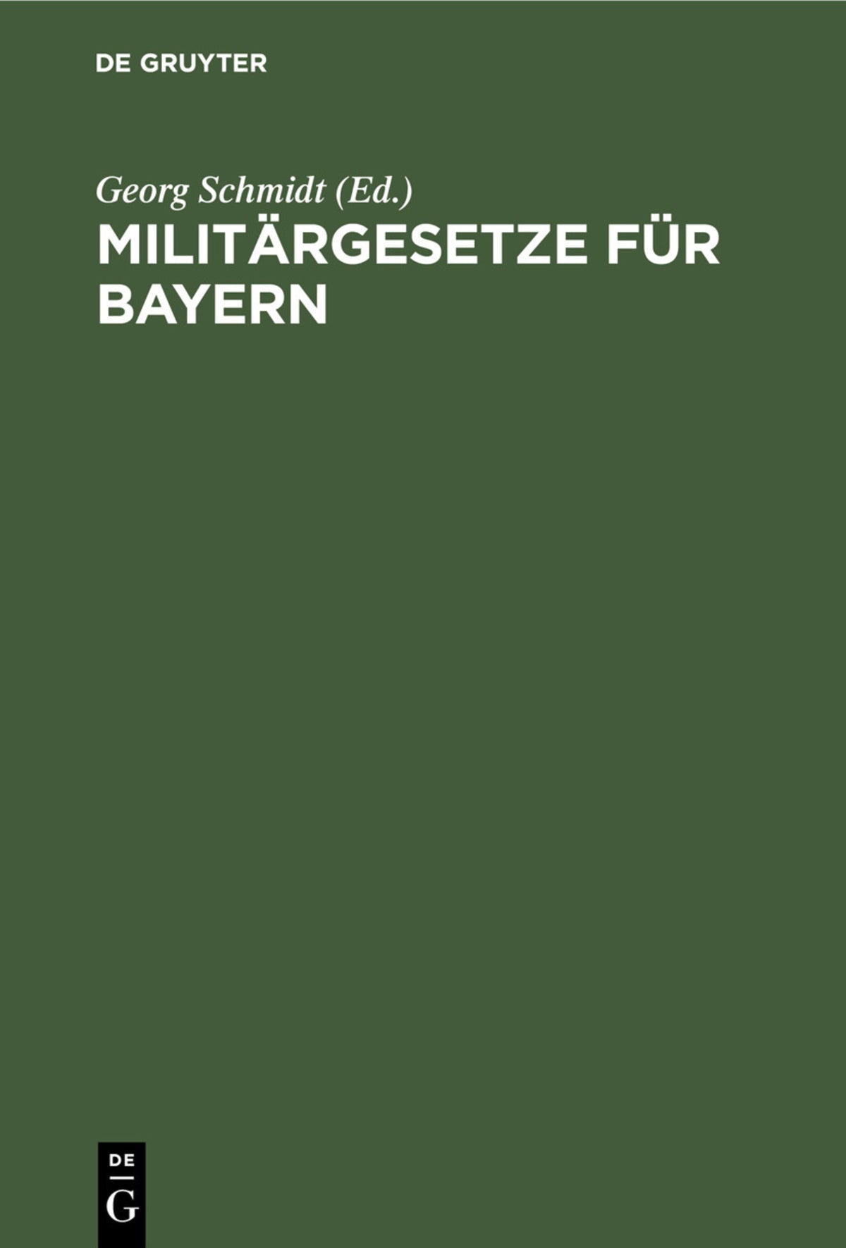 Cover image for Militärgesetze für Bayern ISBN 9783112406694