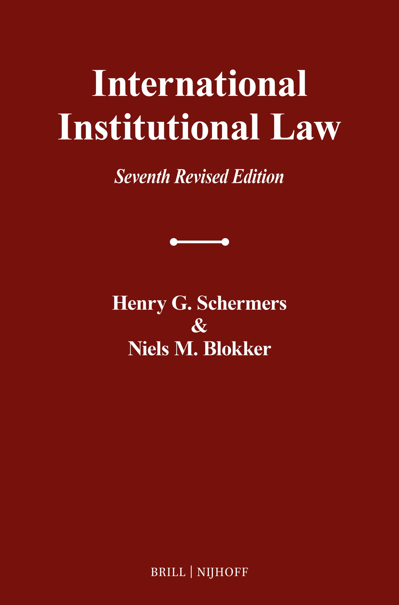 Cover image for International Institutional Law ISBN 9789004688216