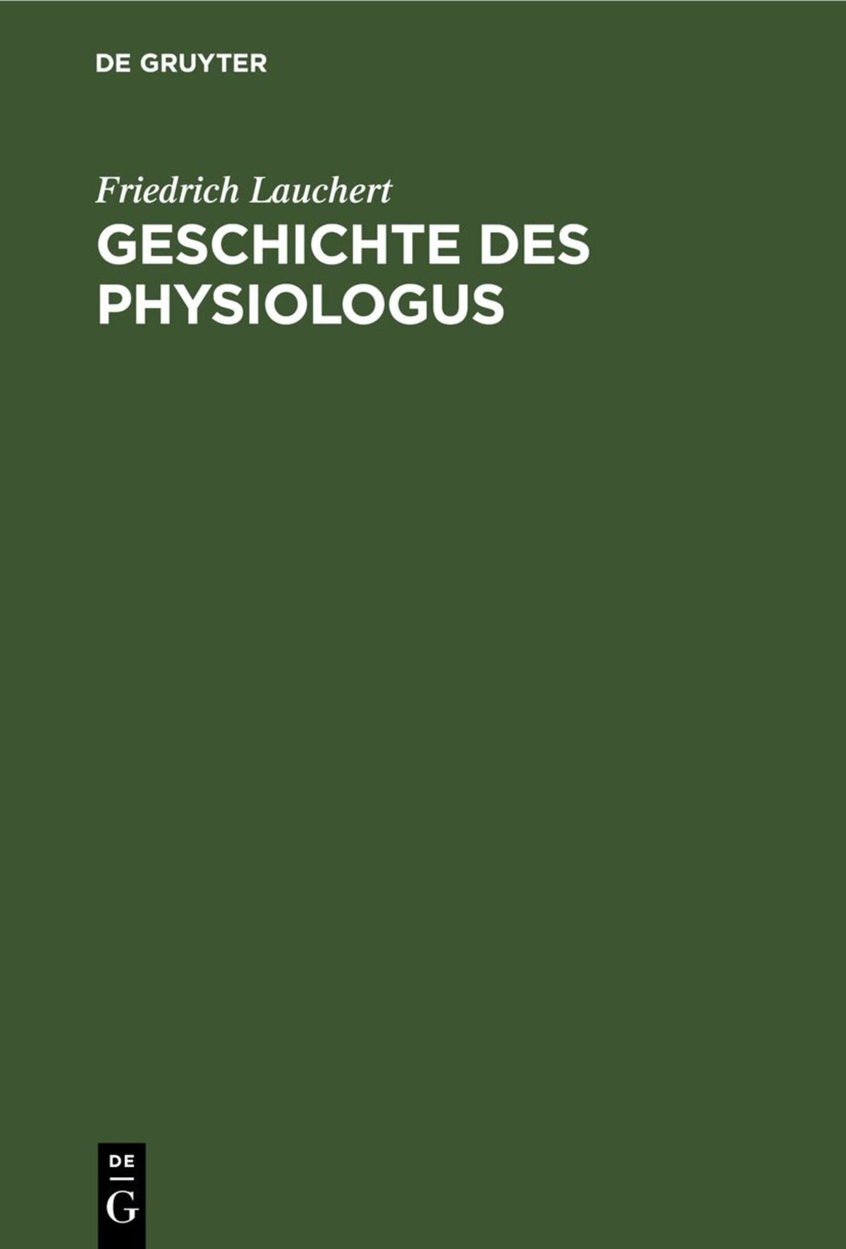 Cover image for Geschichte des Physiologus ISBN 9783111132150