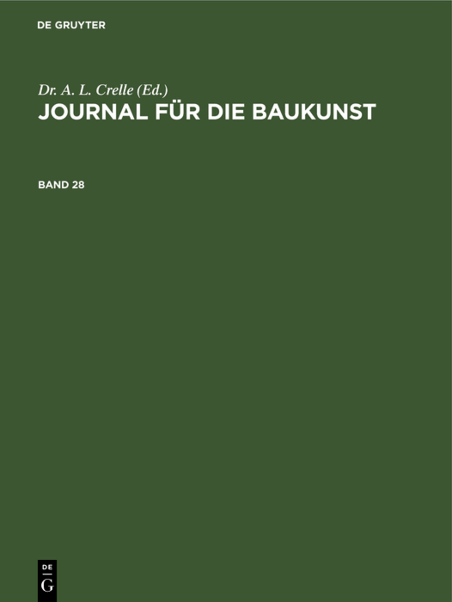 Journal für die Baukunst. Band 28