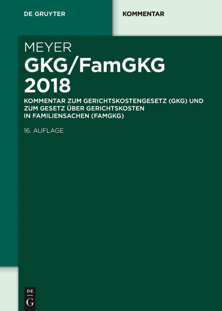 Cover image for GKG/FamGKG 2018 ISBN 9783110539424