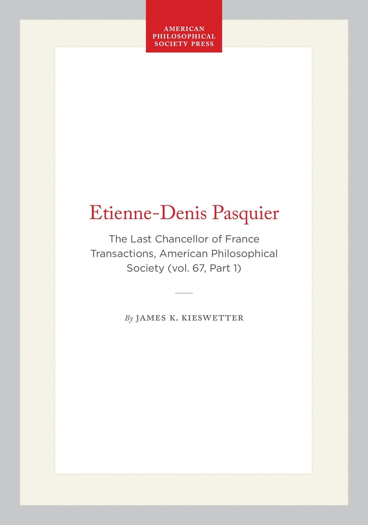 Cover image for Etienne-Denis Pasquier ISBN 9781422375099