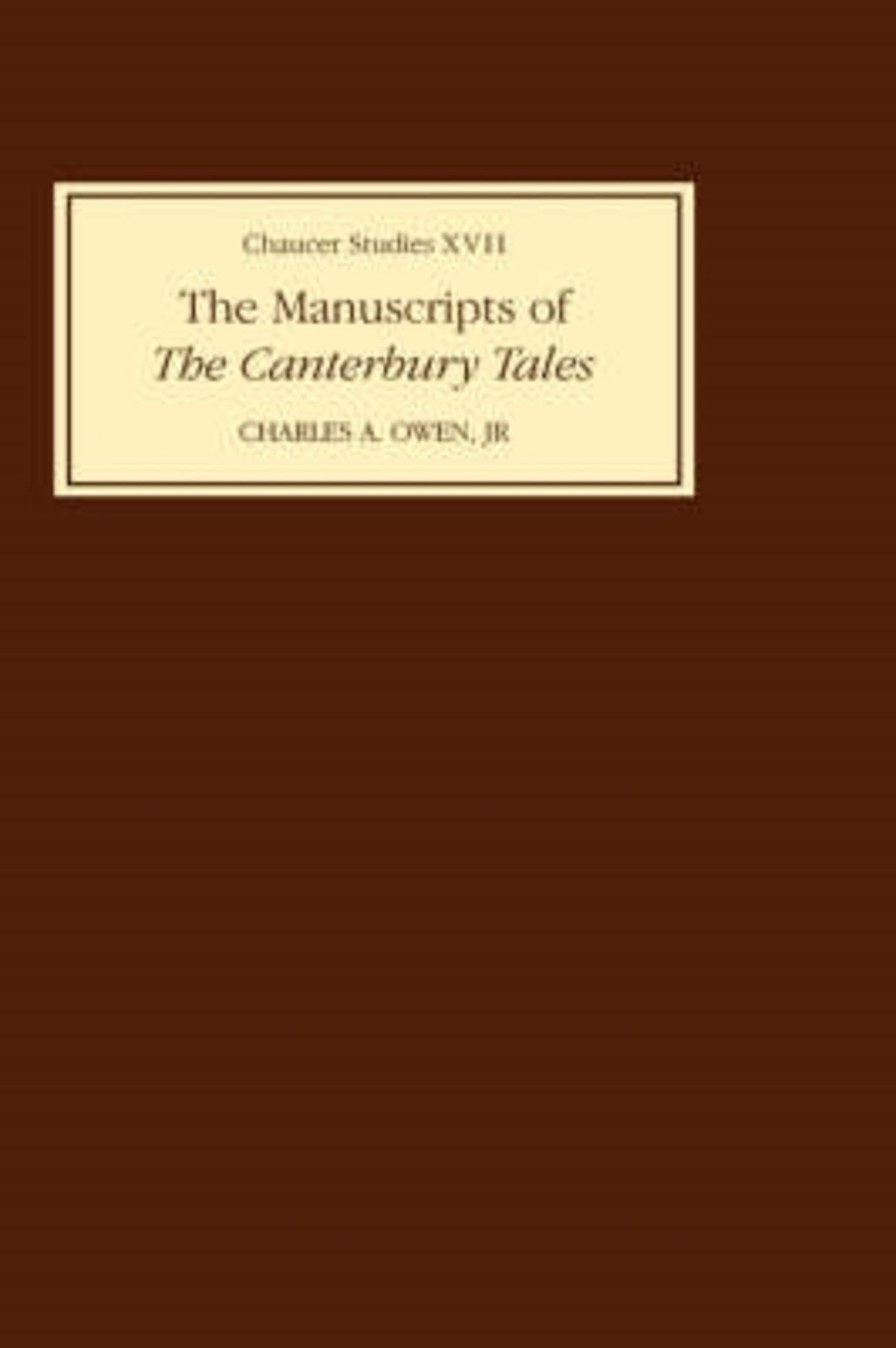 Cover image for The Manuscripts of the Canterbury Tales ISBN 9780859913348