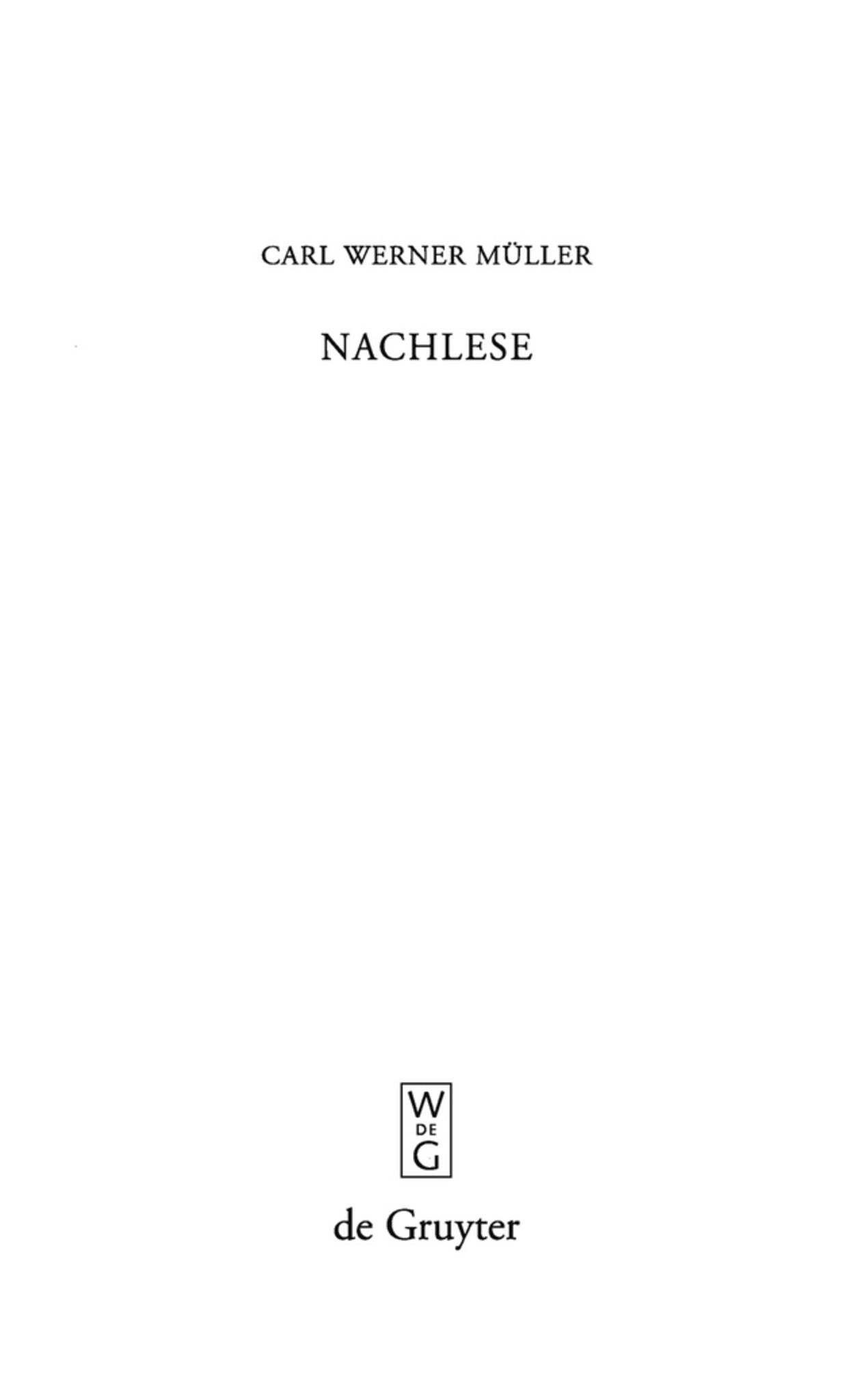 Nachlese