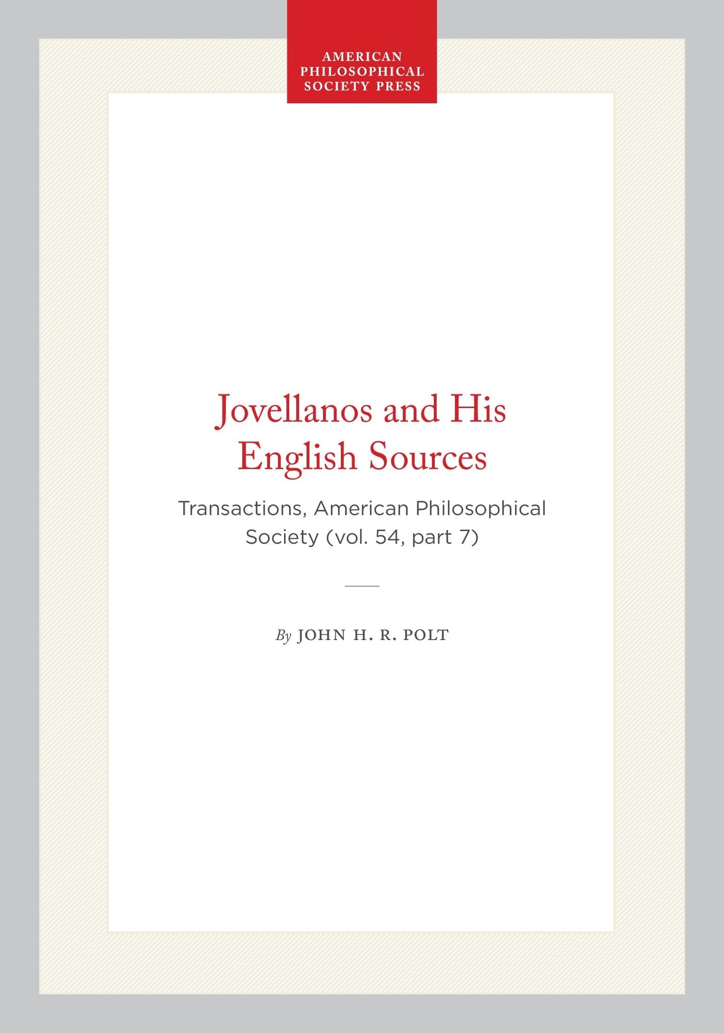 Jovellanos and His English Sources