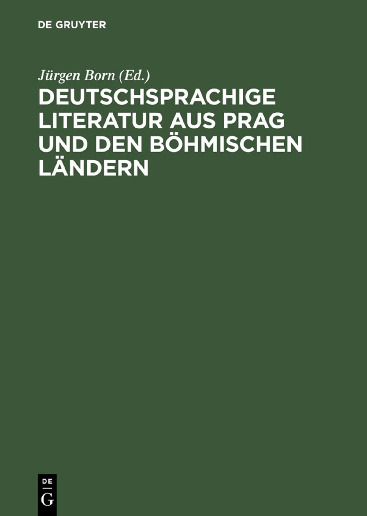 Cover image for Deutschsprachige Literatur aus Prag und den böhmischen Ländern ISBN 9783598110917