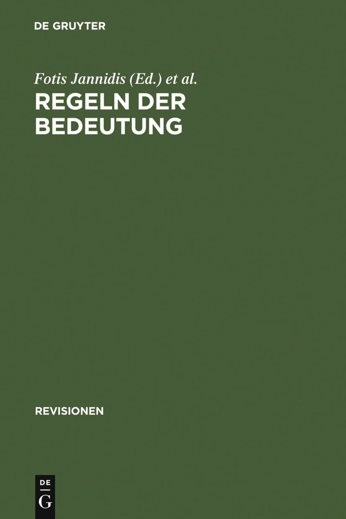 Cover image for Regeln der Bedeutung ISBN 9783110175585