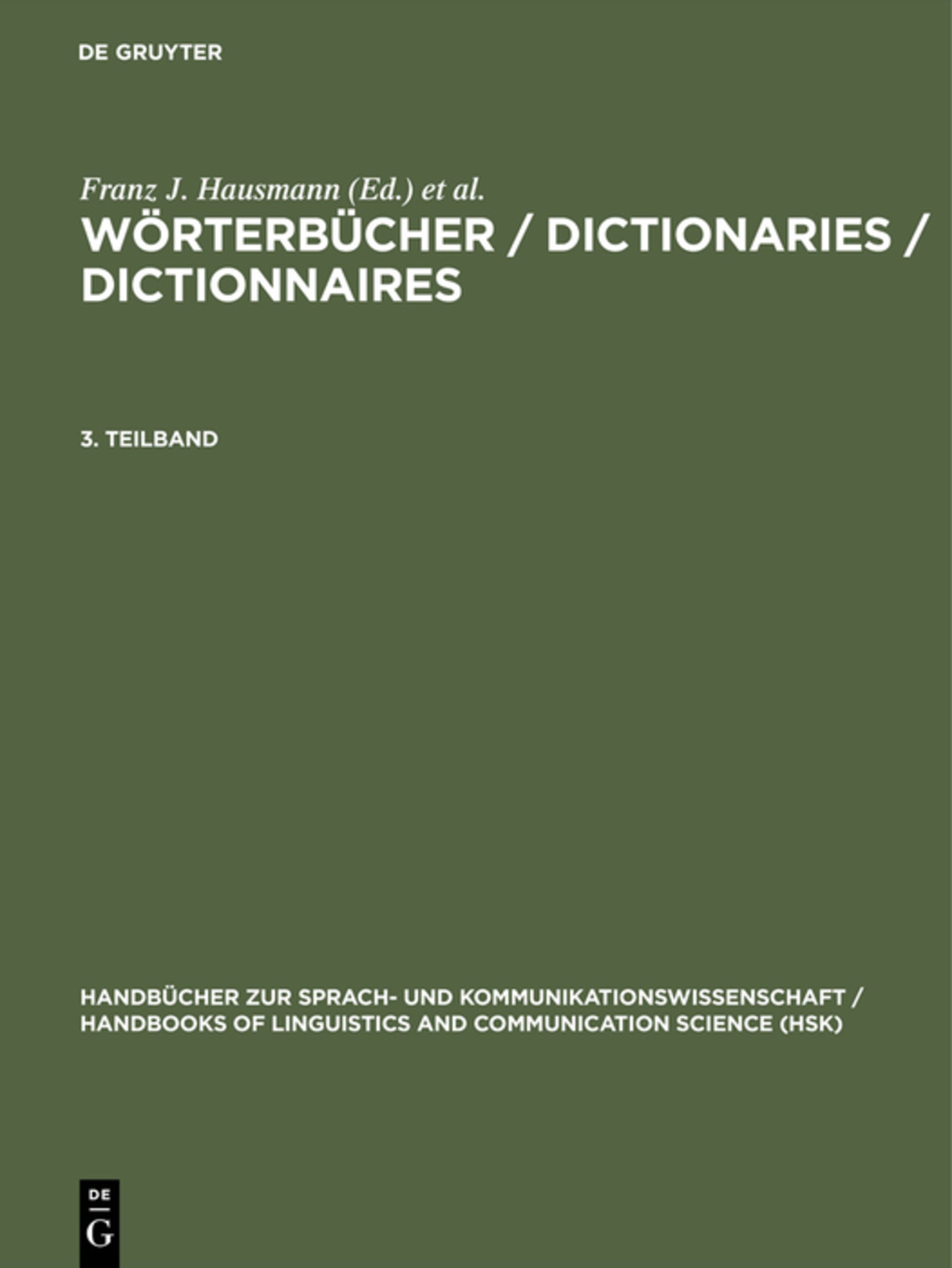 Wörterbücher / Dictionaries / Dictionnaires. 3. Teilband