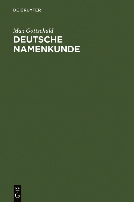 Deutsche Namenkunde