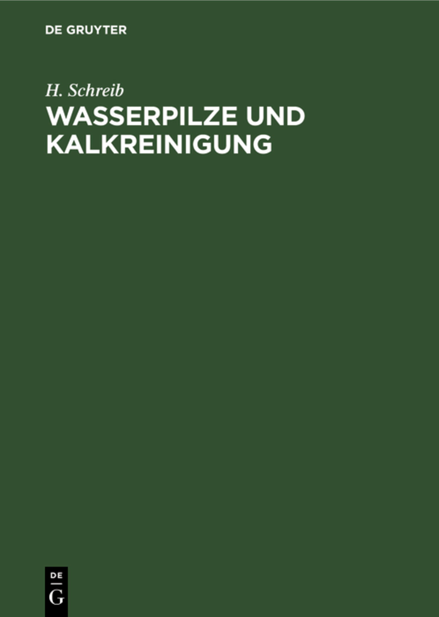 Cover image for Wasserpilze und Kalkreinigung ISBN 9783112337370