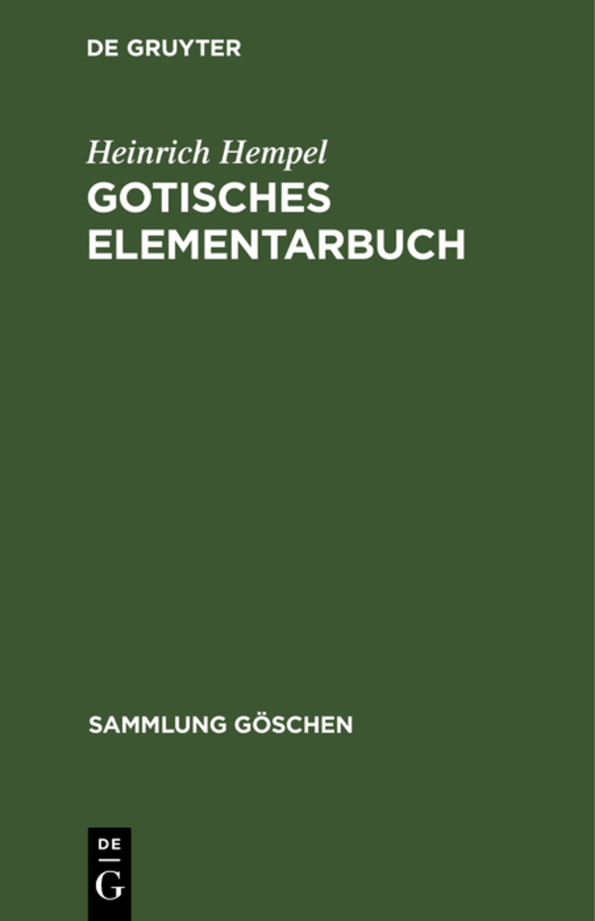 Cover image for Gotisches Elementarbuch ISBN 9783111010700