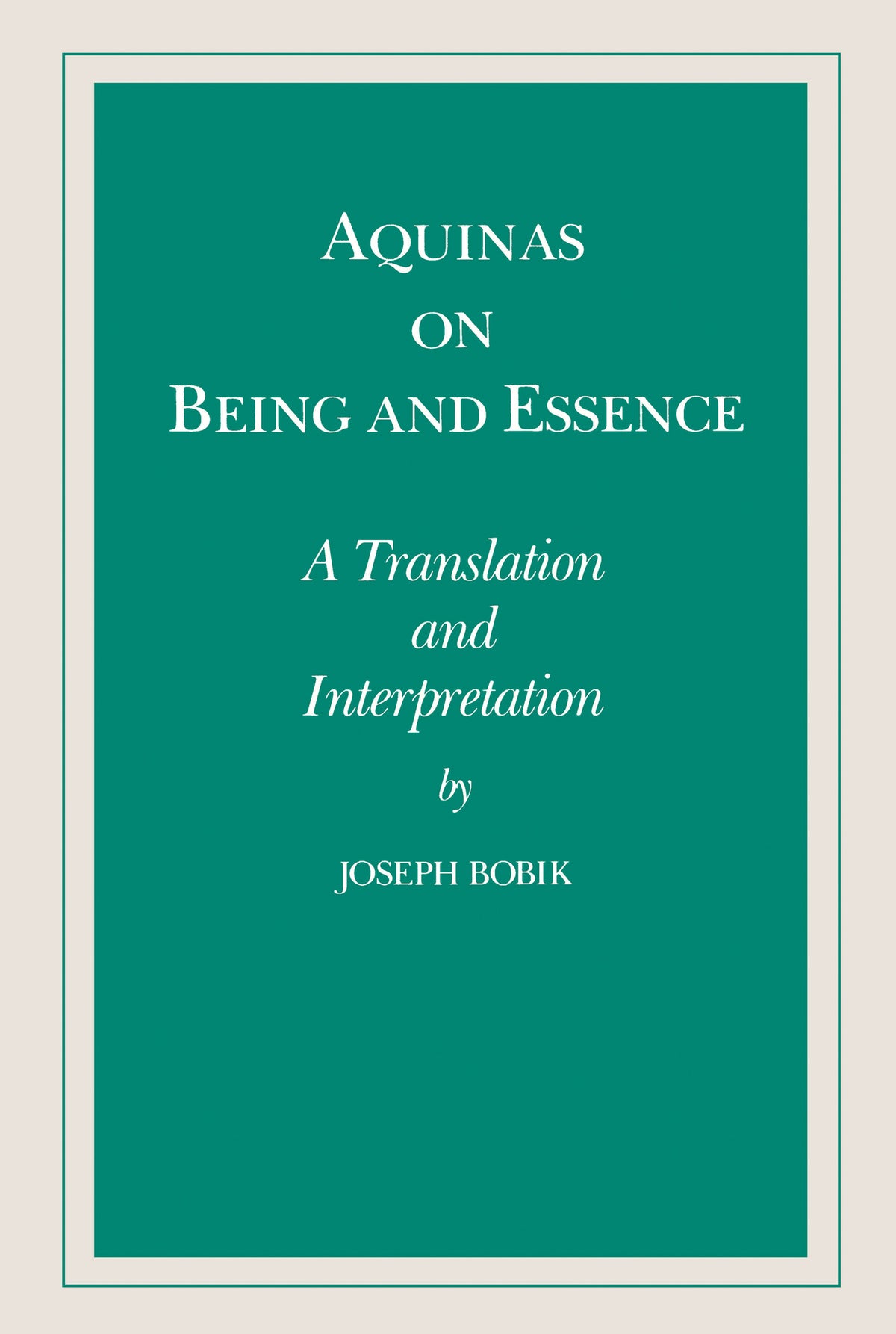 Cover image for Aquinas on Being and Essence ISBN 9780268000097
