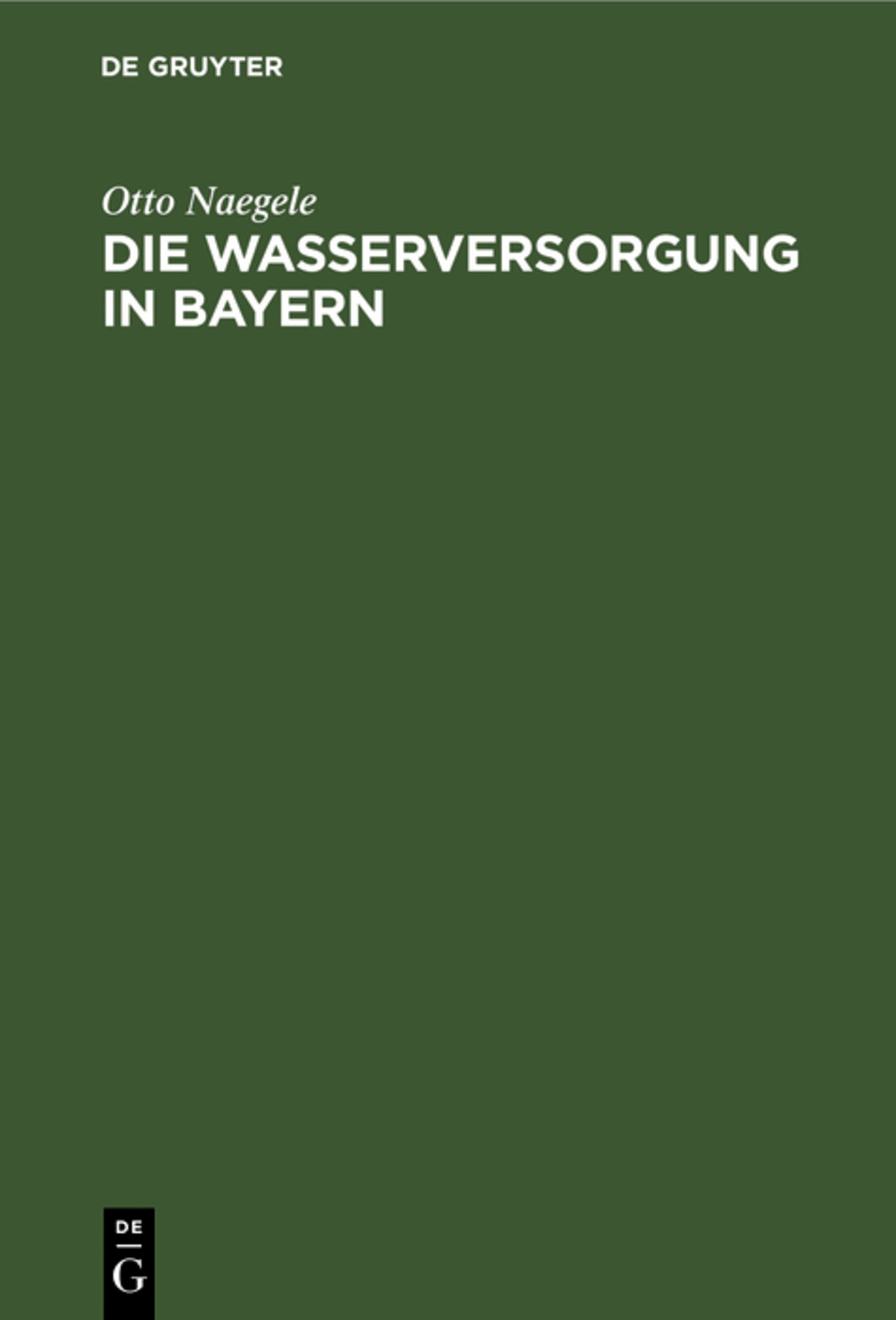 Die Wasserversorgung in Bayern