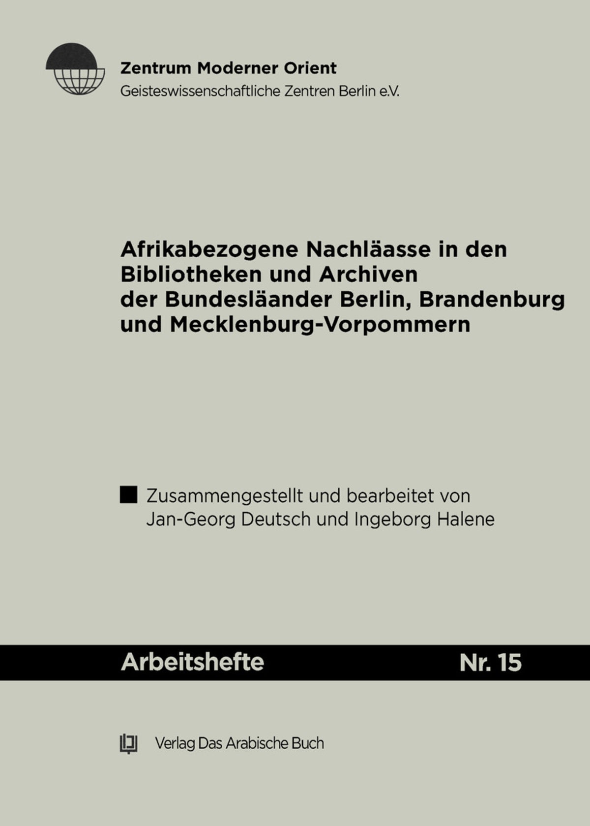 Cover image for Afrikabezogene Nachlässe ISBN 9783860931554