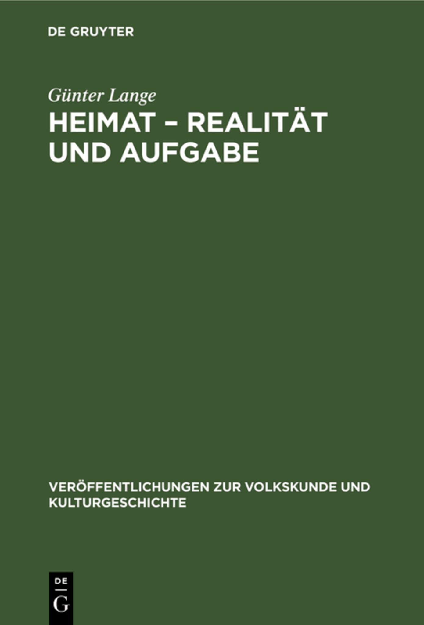 Heimat – Realität und Aufgabe
