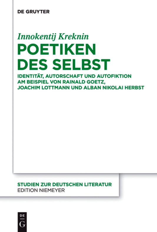Poetiken des Selbst