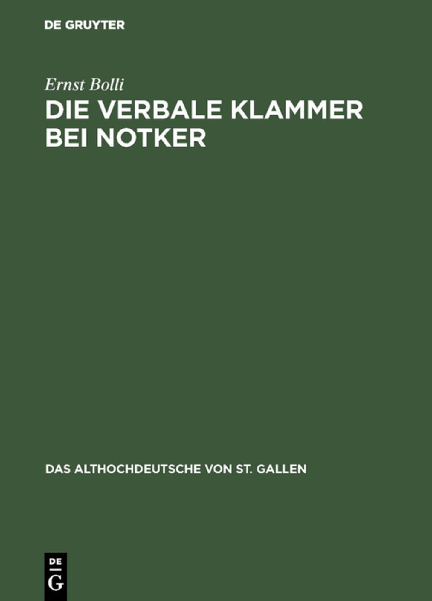 Die verbale Klammer bei Notker