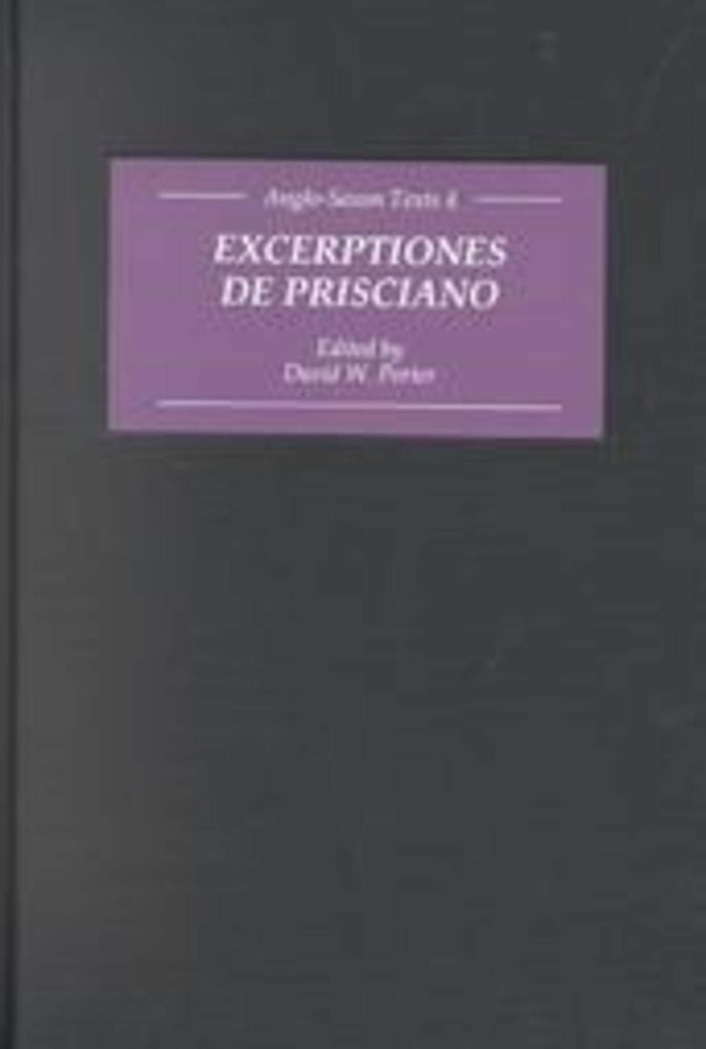 Cover image for Excerptiones de Prisciano ISBN 9780859916356