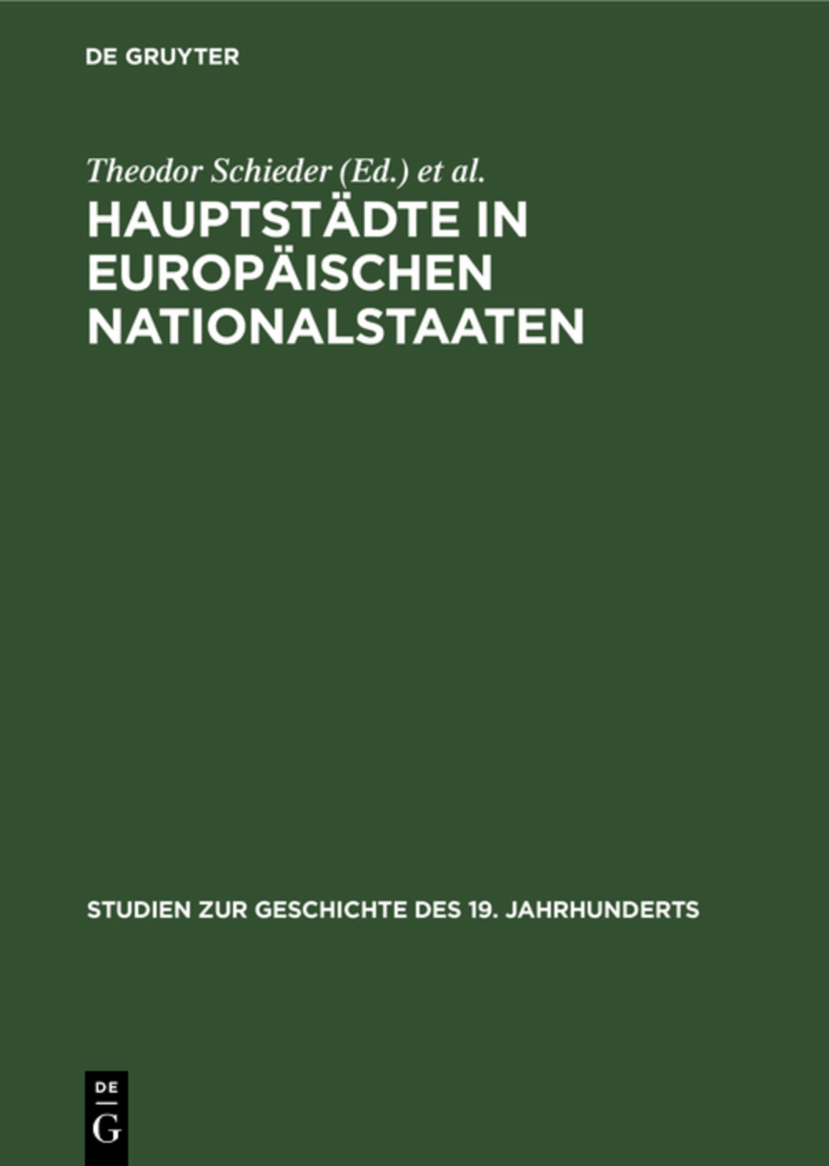 Cover image for Hauptstädte in europäischen Nationalstaaten ISBN 9783486516418