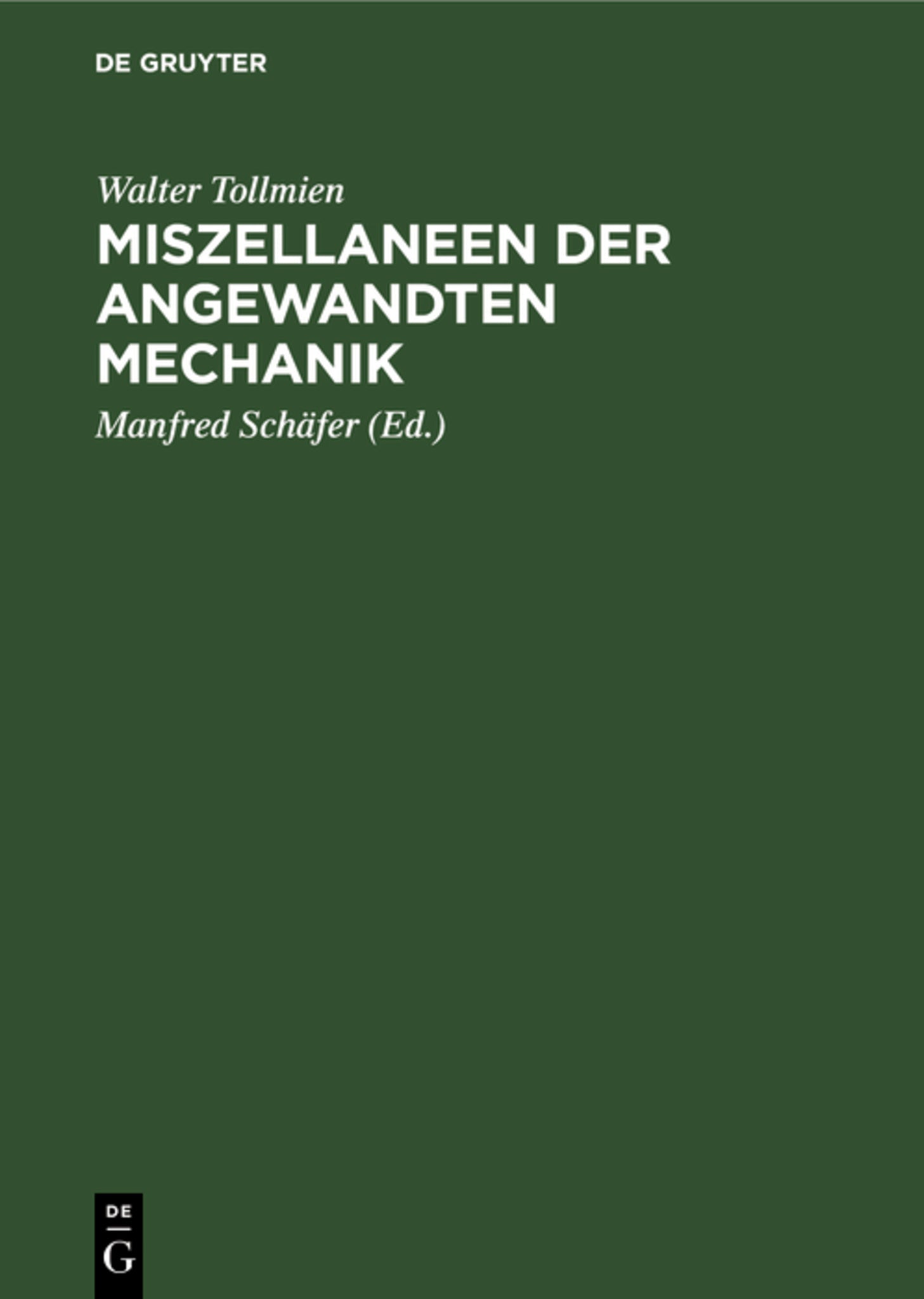 Miszellaneen der angewandten Mechanik