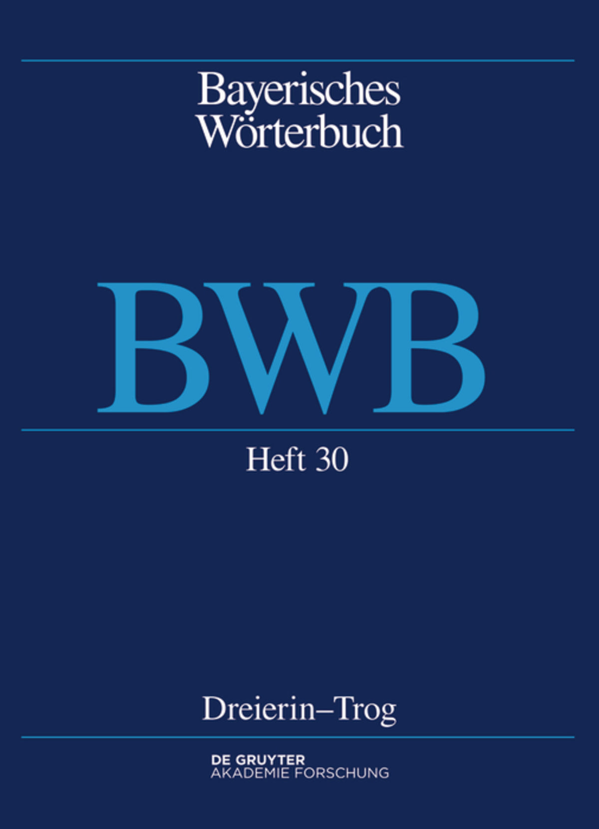 Cover image for Dreierin – Trog ISBN 9783110725971