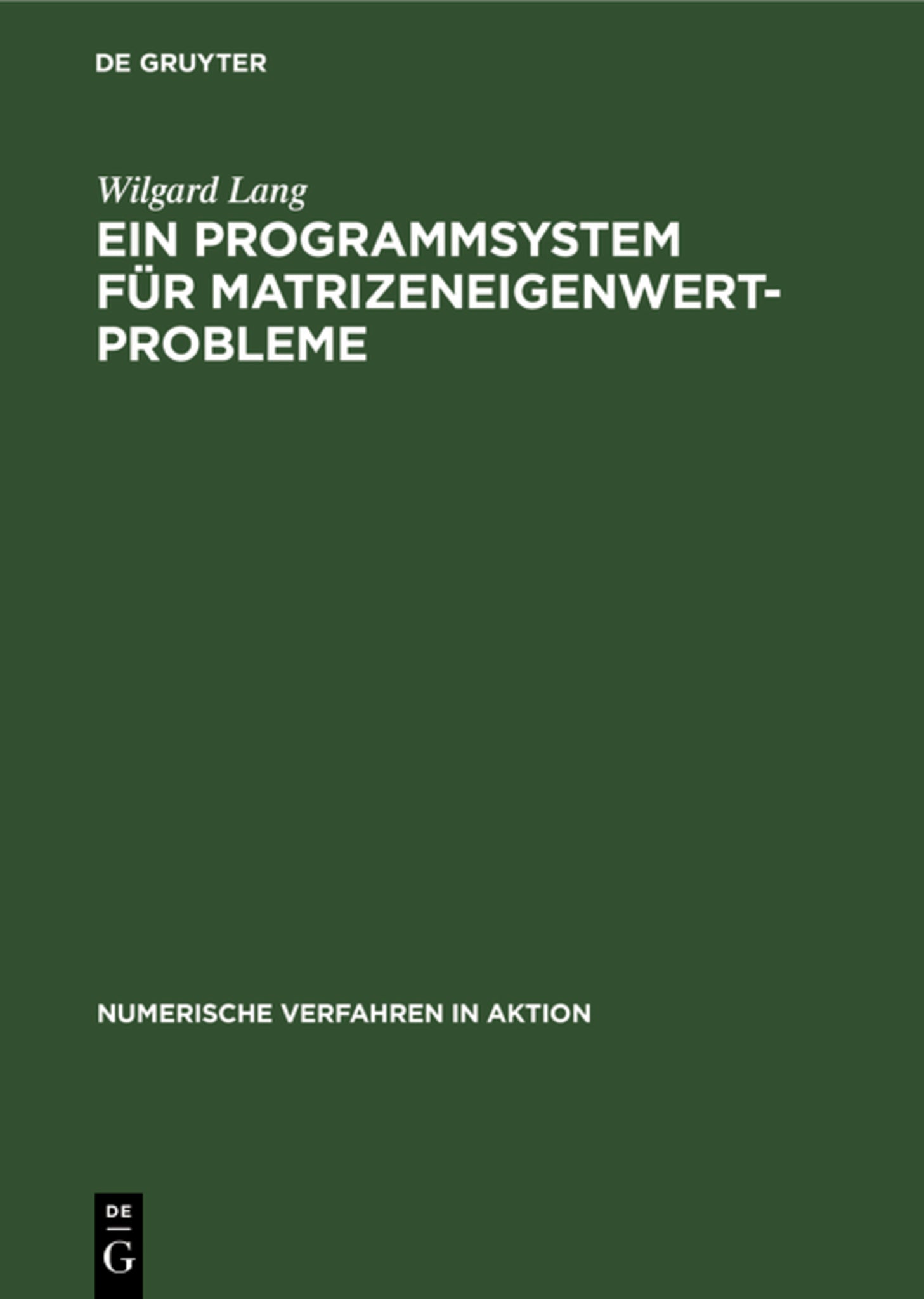 Ein Programmsystem für Matrizeneigenwertprobleme