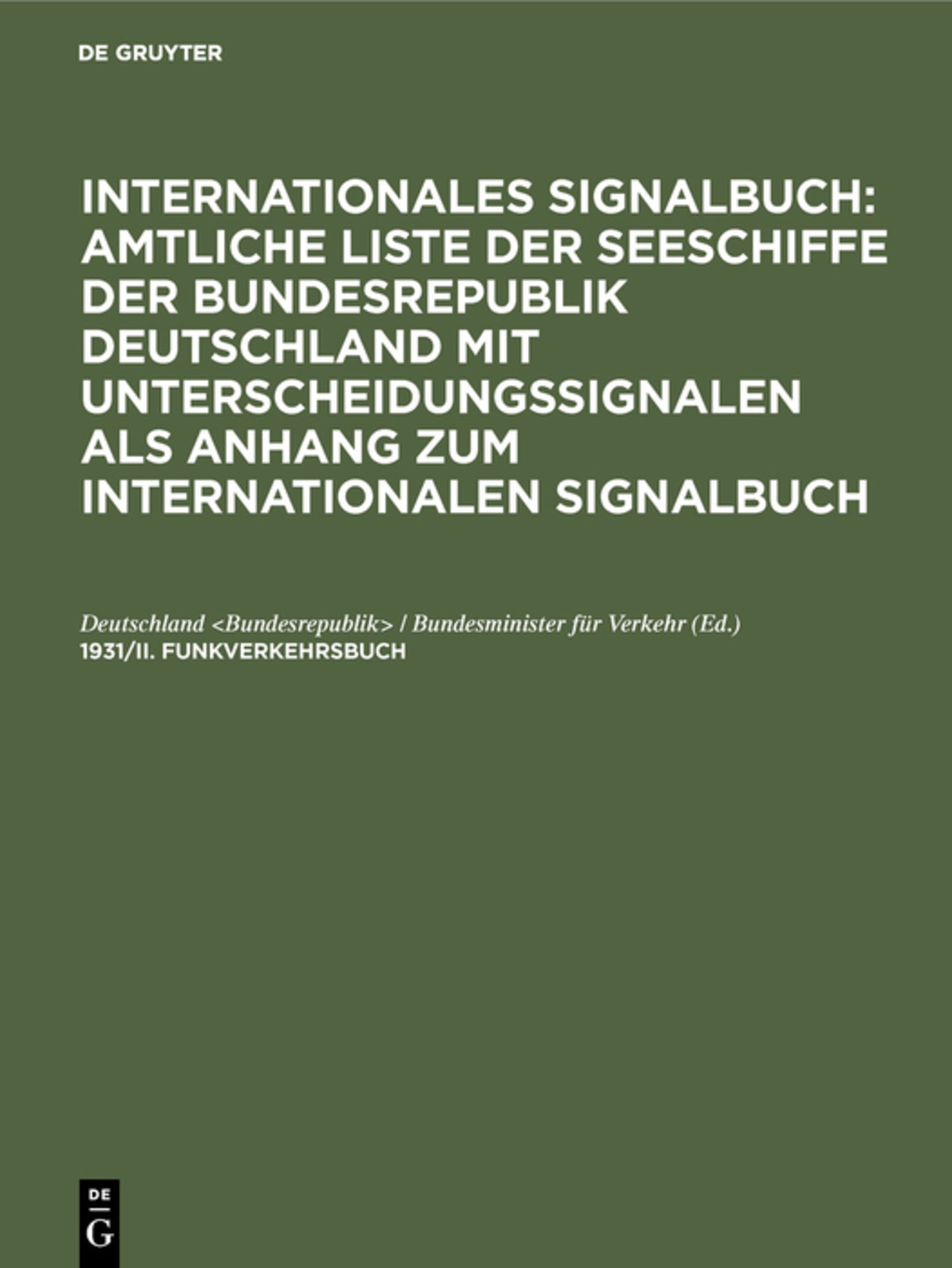 1931/II. Funkverkehrsbuch