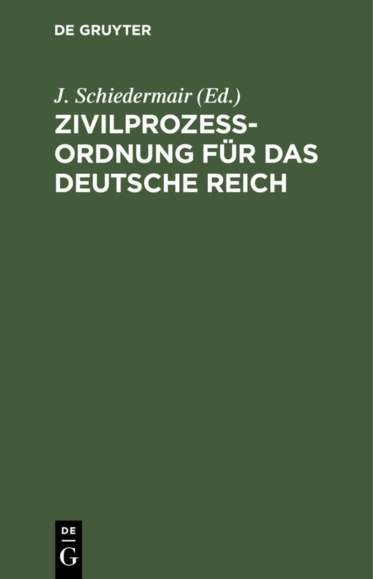 Zivilprozessordnung für das Deutsche Reich