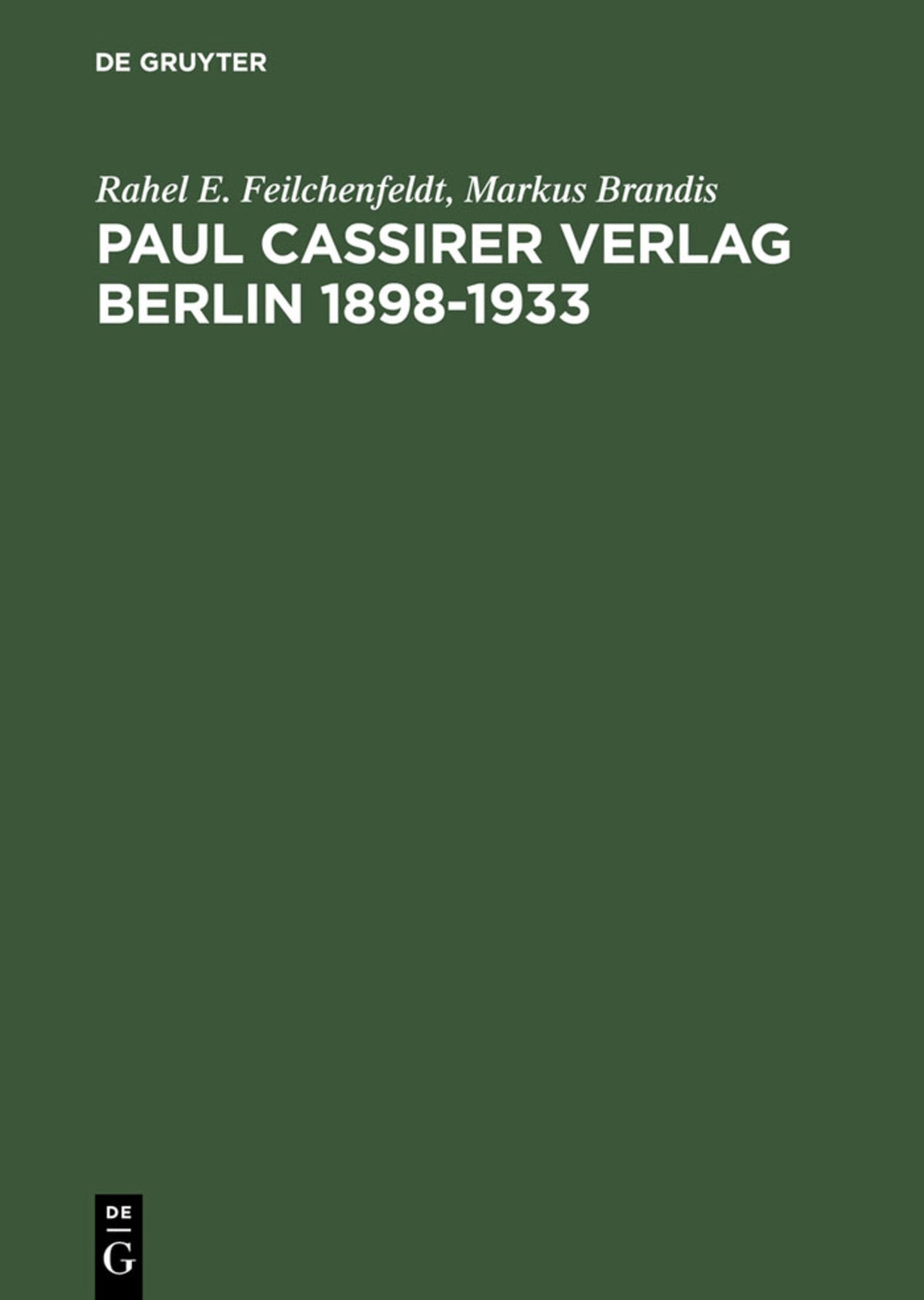 Cover image for Paul Cassirer Verlag Berlin 1898-1933 ISBN 9783598115783