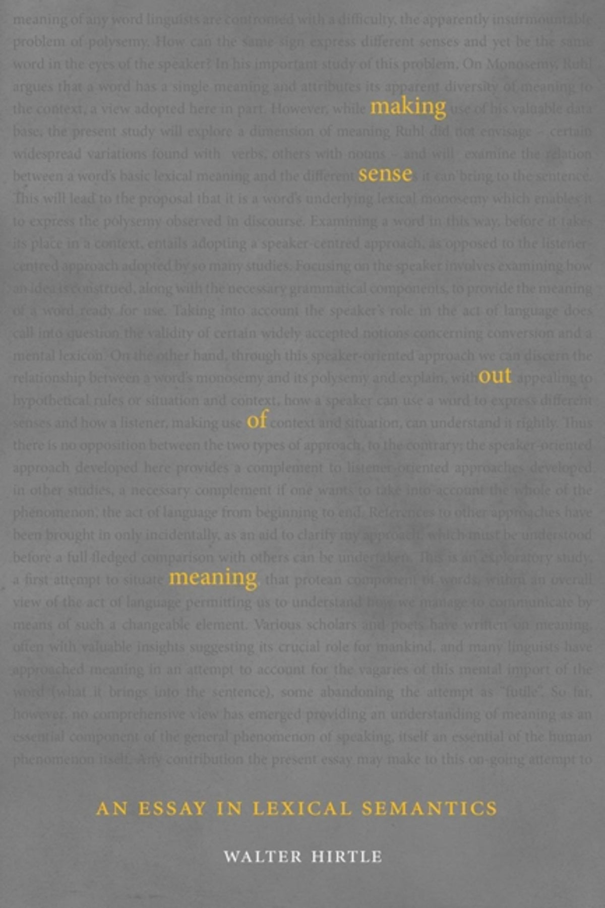 Cover image for Making Sense out of Meaning ISBN 9780773589186