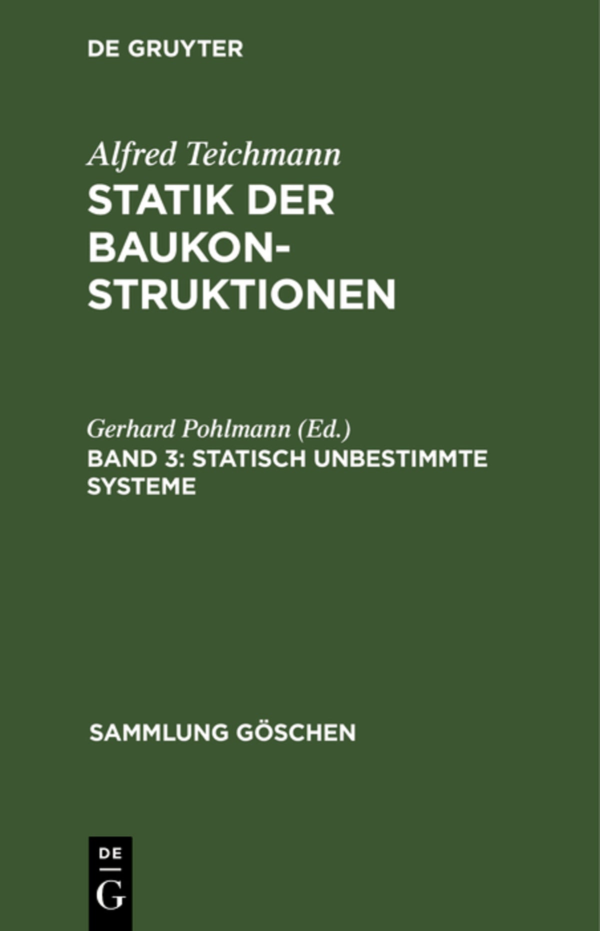 Cover image for Statisch unbestimmte Systeme ISBN 9783111018652