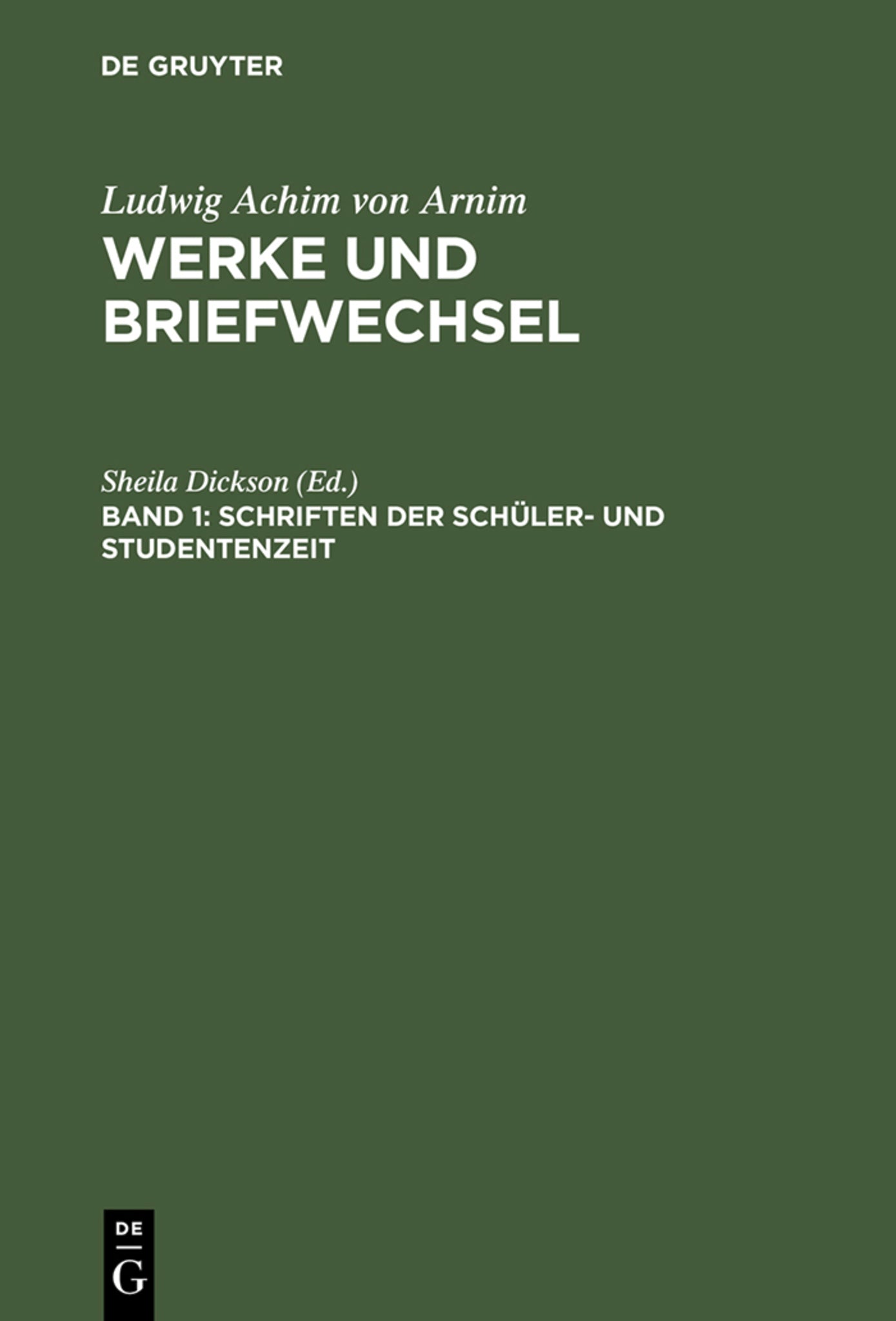 Schriften der Schüler- und Studentenzeit