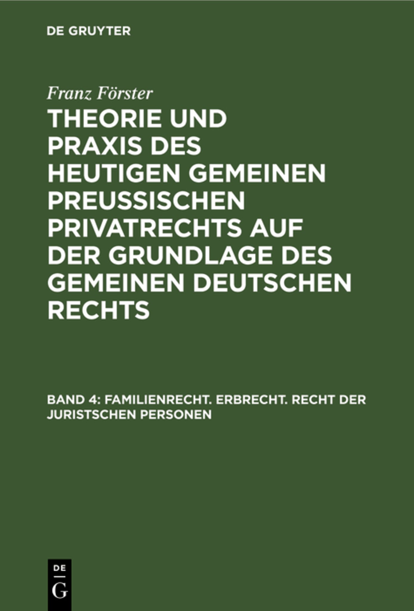 Familienrecht. Erbrecht. Recht der juristschen Personen