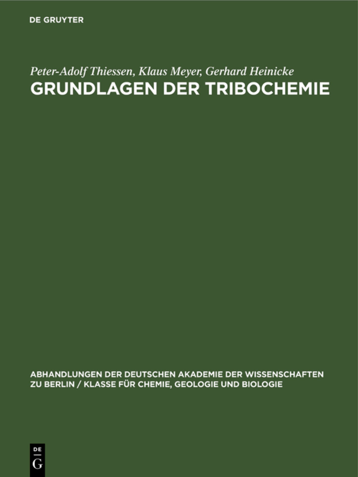 Grundlagen der Tribochemie