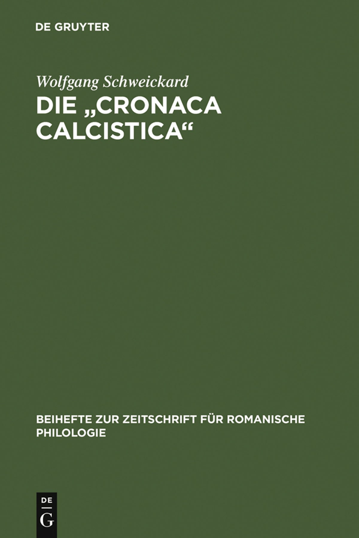 Cover image for Die "cronaca calcistica" ISBN 9783484522138