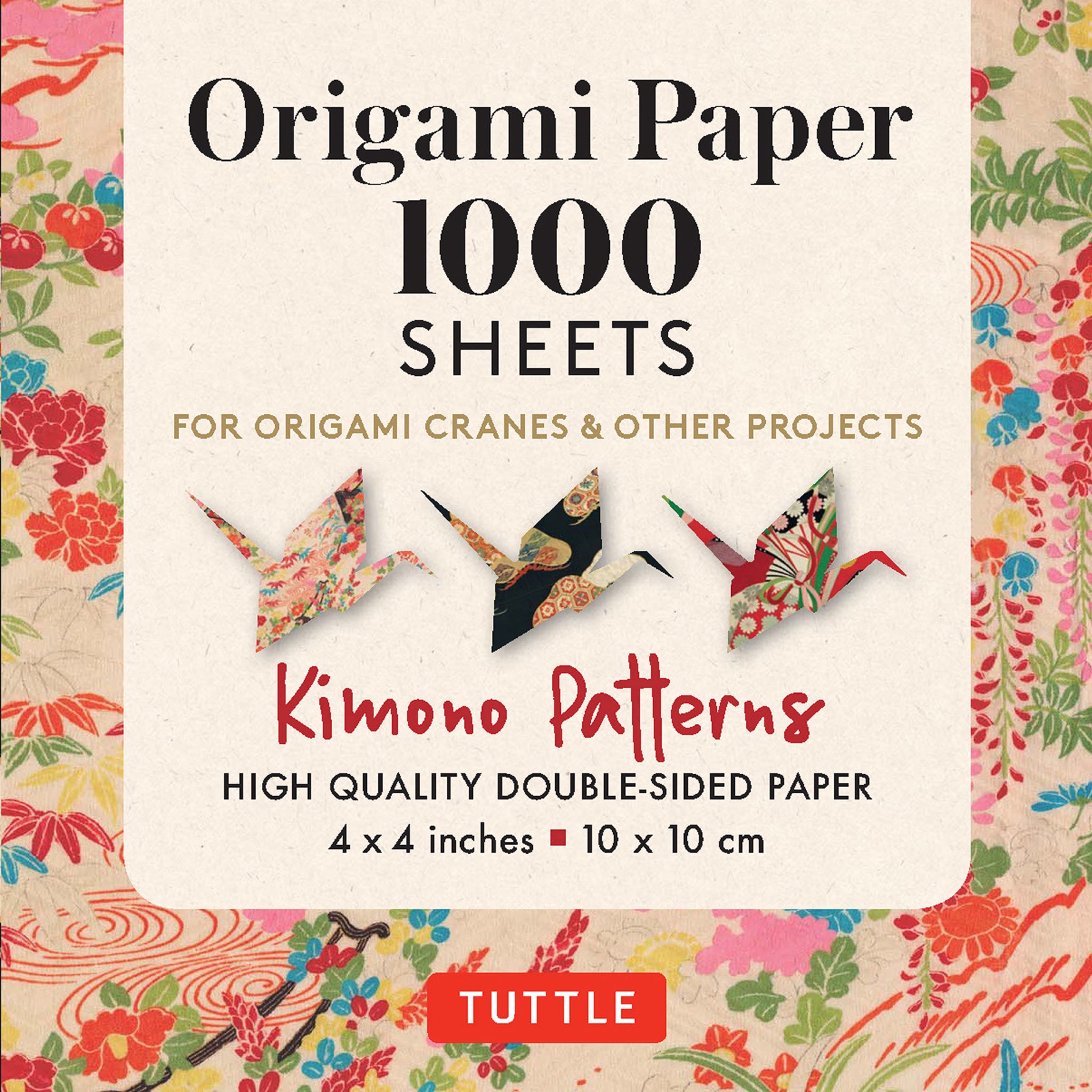 Cover image for Origami Paper 1,000 sheets Kimono Patterns 4" (10 cm) ISBN 9780804853644