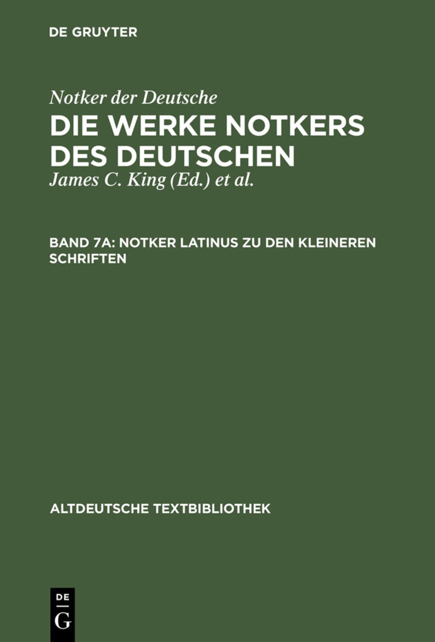 Notker latinus zu den kleineren Schriften