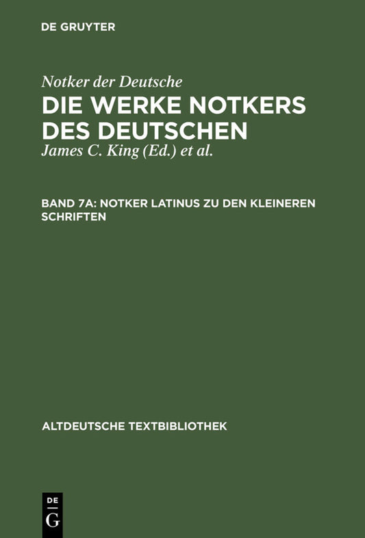 Notker latinus zu den kleineren Schriften