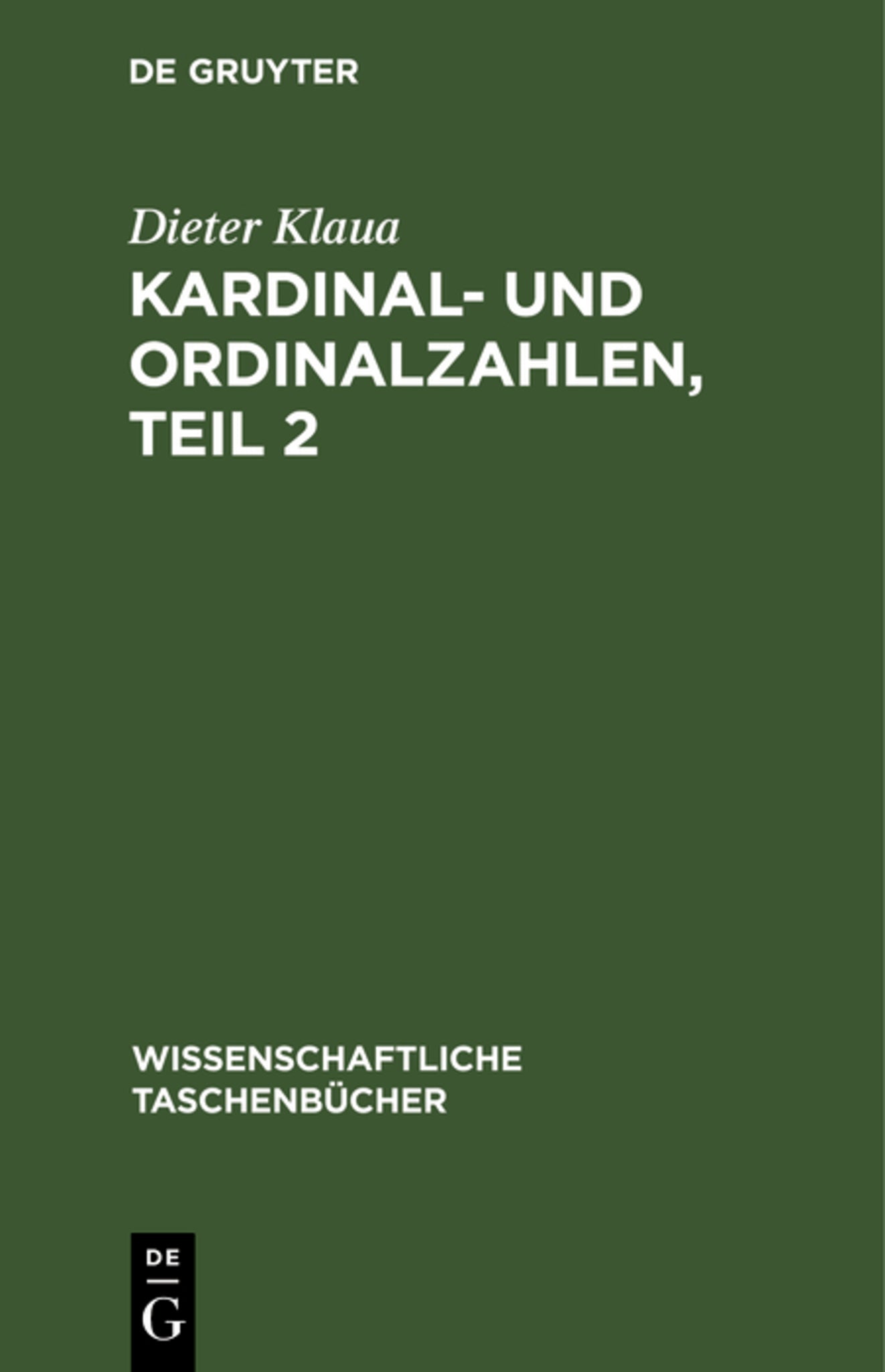 Kardinal- und Ordinalzahlen, Teil 2