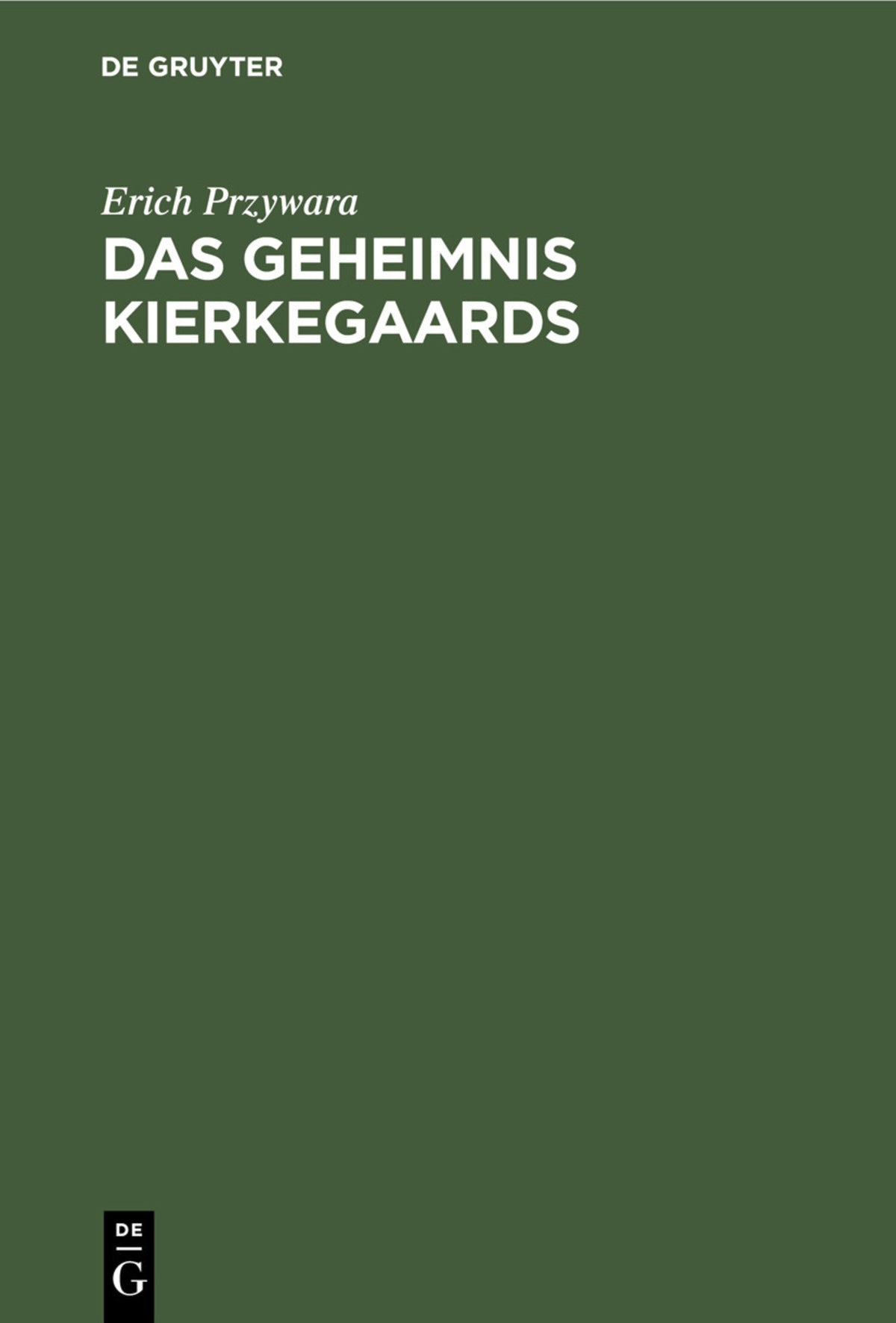 Cover image for Das Geheimnis Kierkegaards ISBN 9783486760118