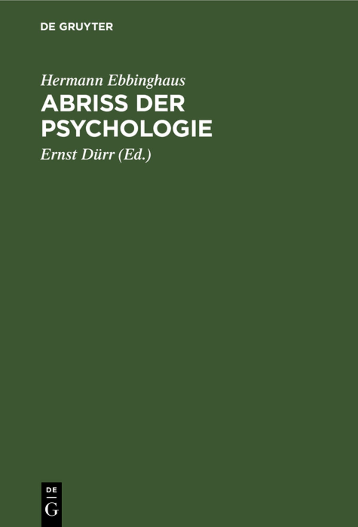 Cover image for Abriss der Psychologie ISBN 9783112341254