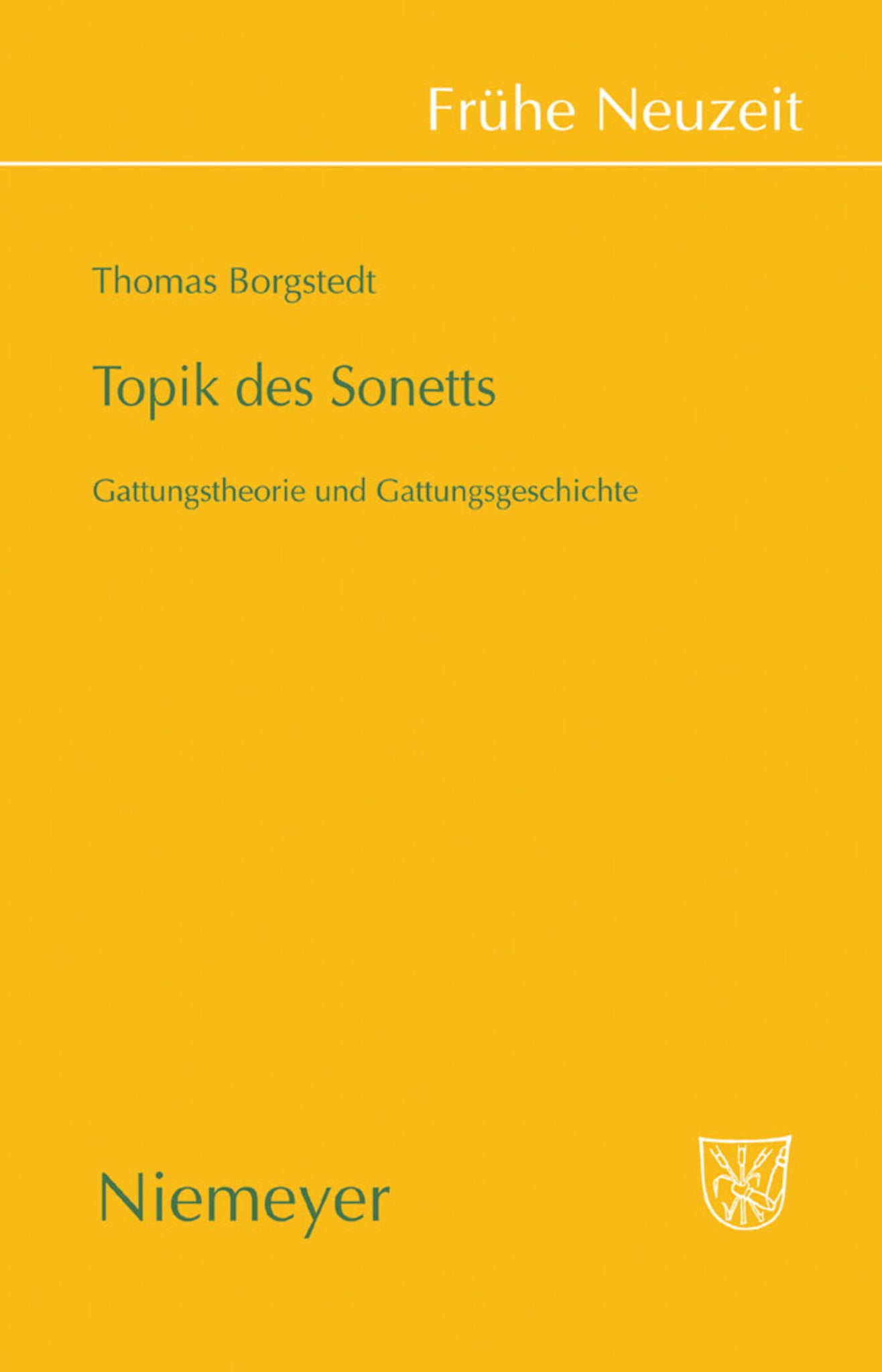 Cover image for Topik des Sonetts ISBN 9783484366381