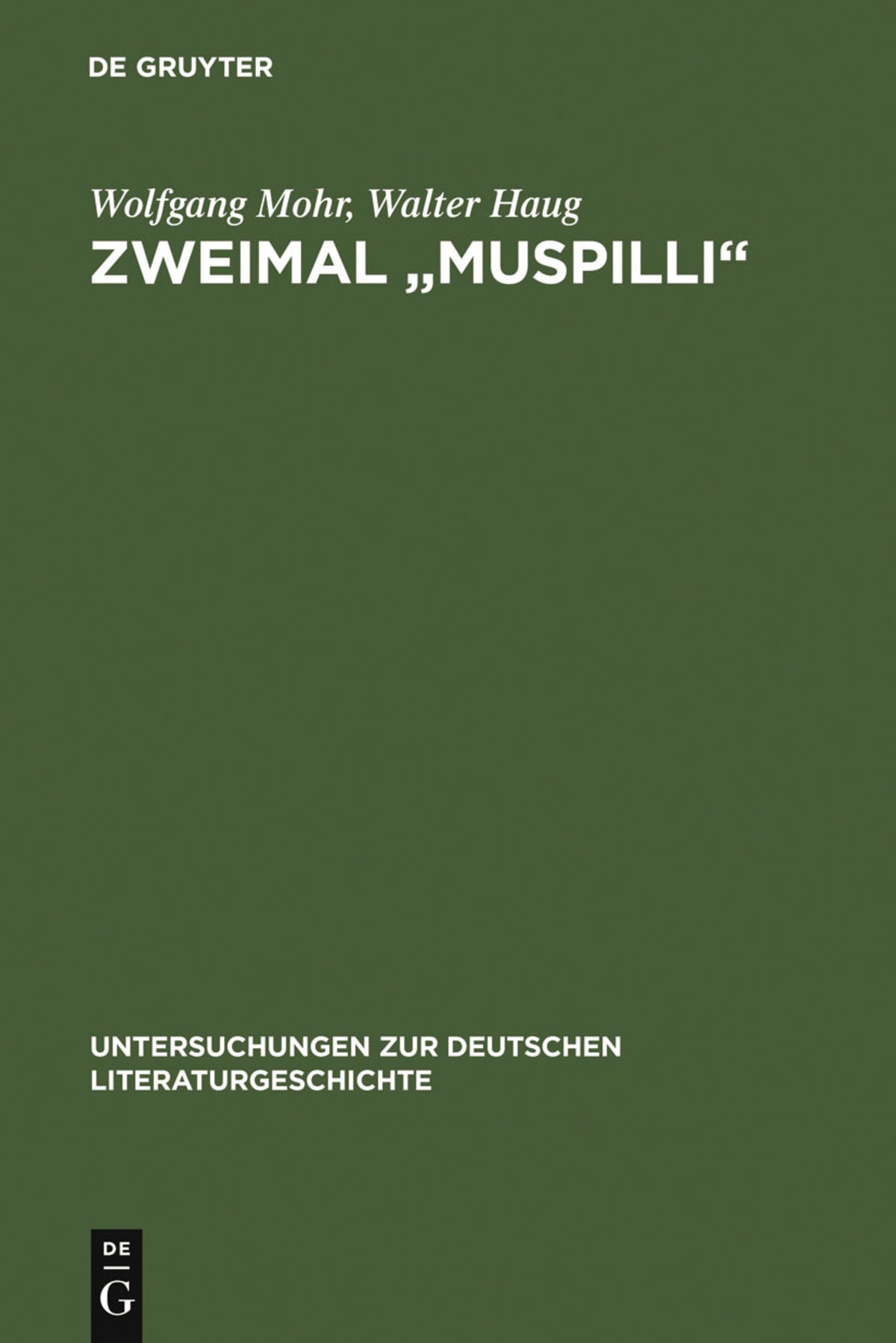 Cover image for Zweimal "Muspilli" ISBN 9783484102835
