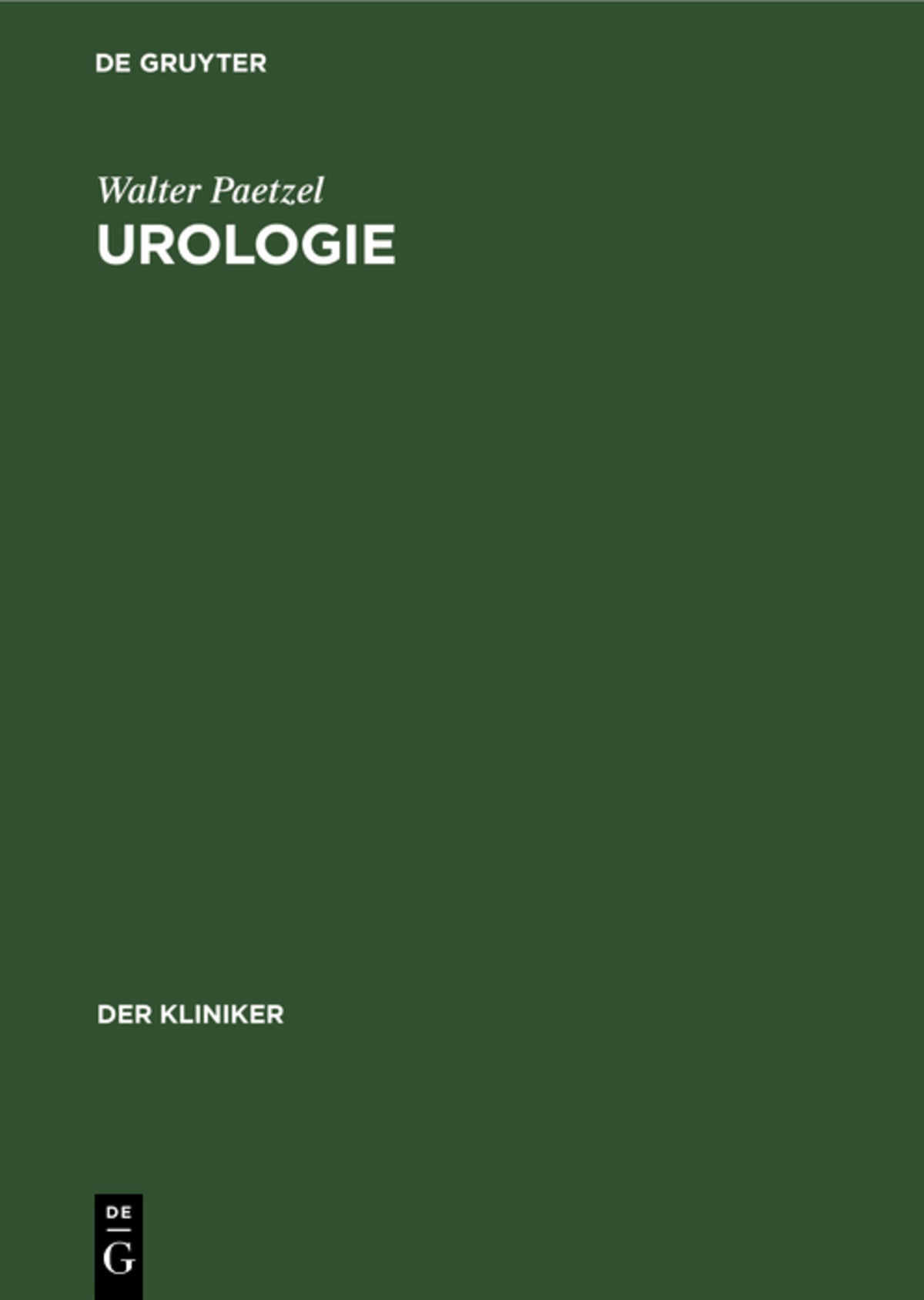 Cover image for Urologie ISBN 9783111047621