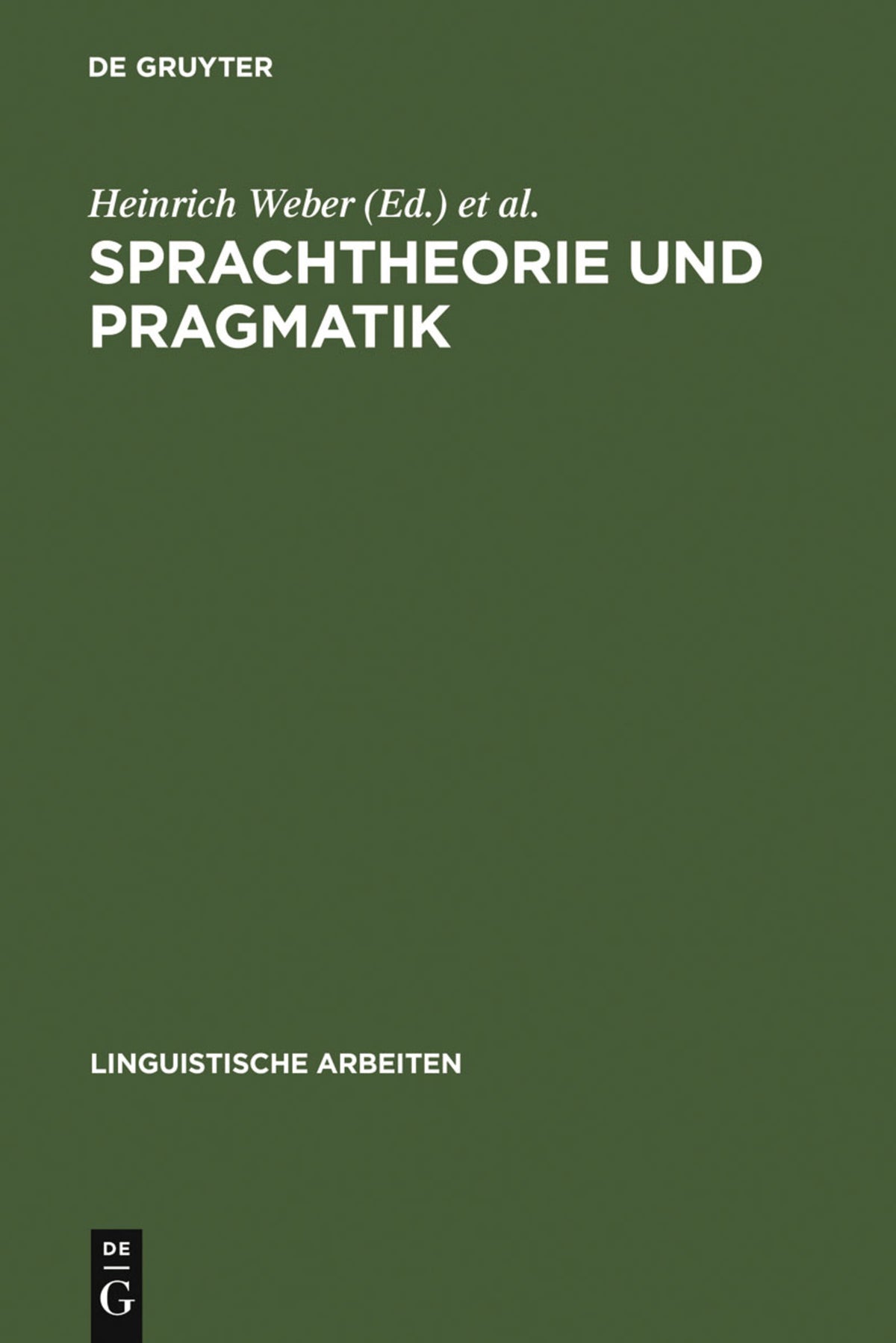 Cover image for Sprachtheorie und Pragmatik ISBN 9783484102460