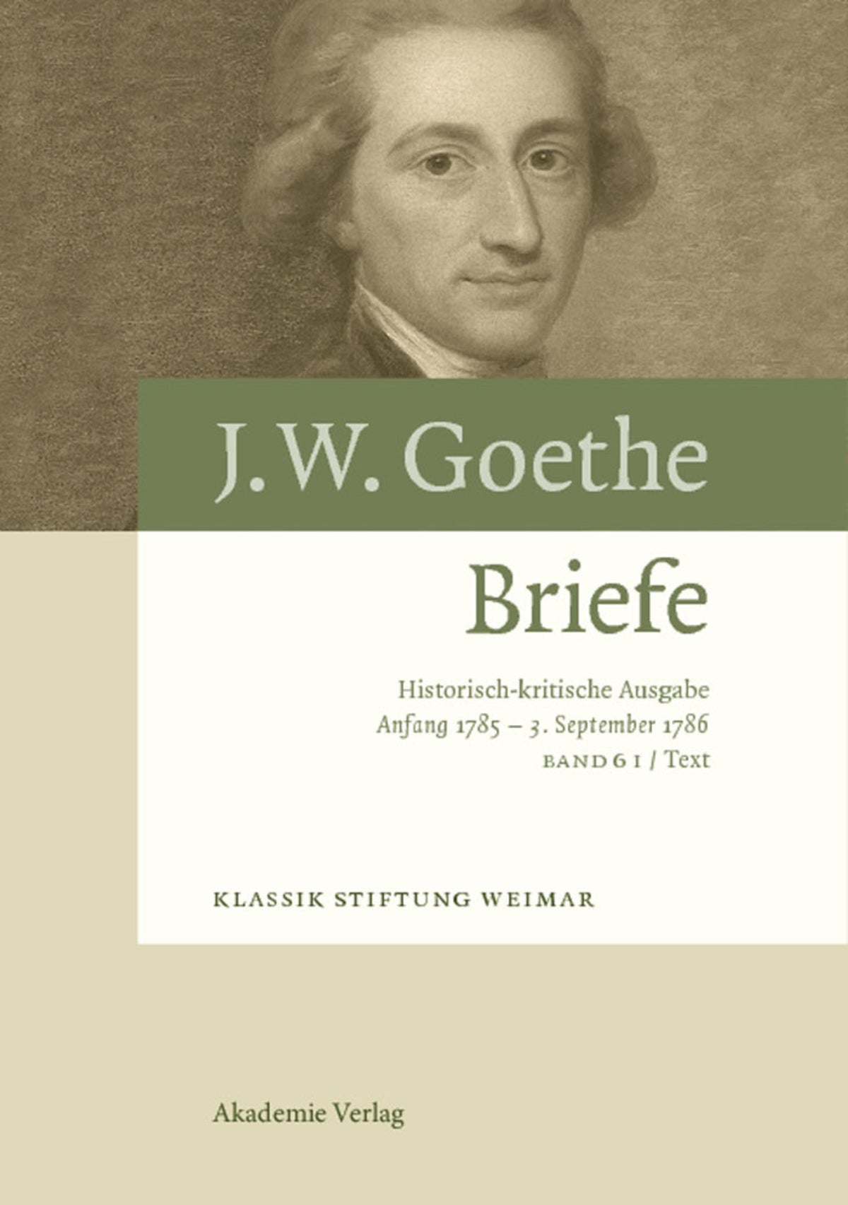 Cover image for Anfang 1785 – 3. September 1786 ISBN 9783050045948