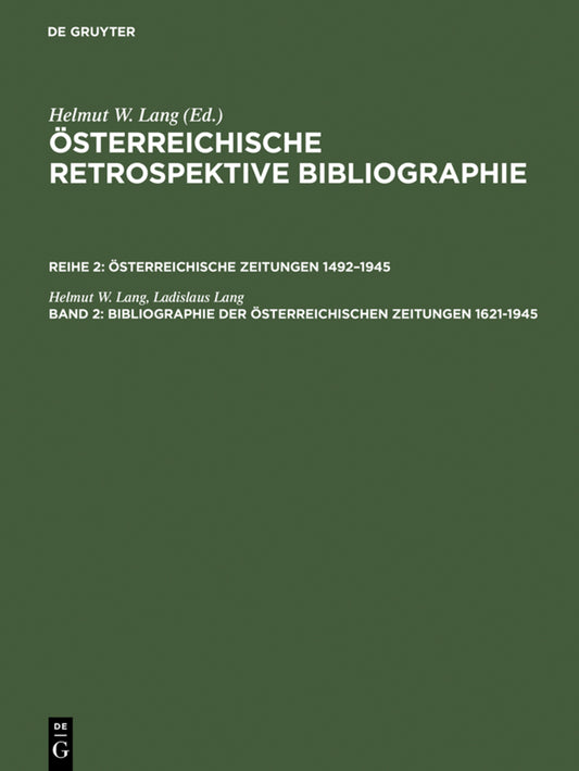 Bibliographie der österreichischen Zeitungen 1621–1945