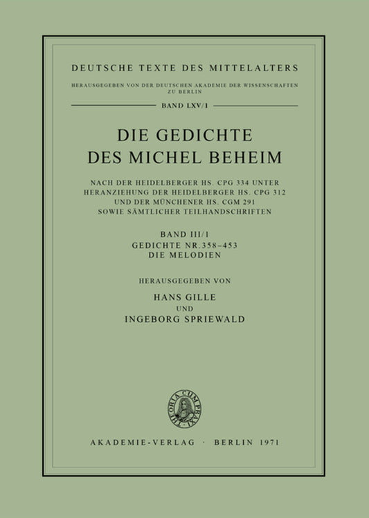 Gedichte Nr. 358–453. Die Melodien