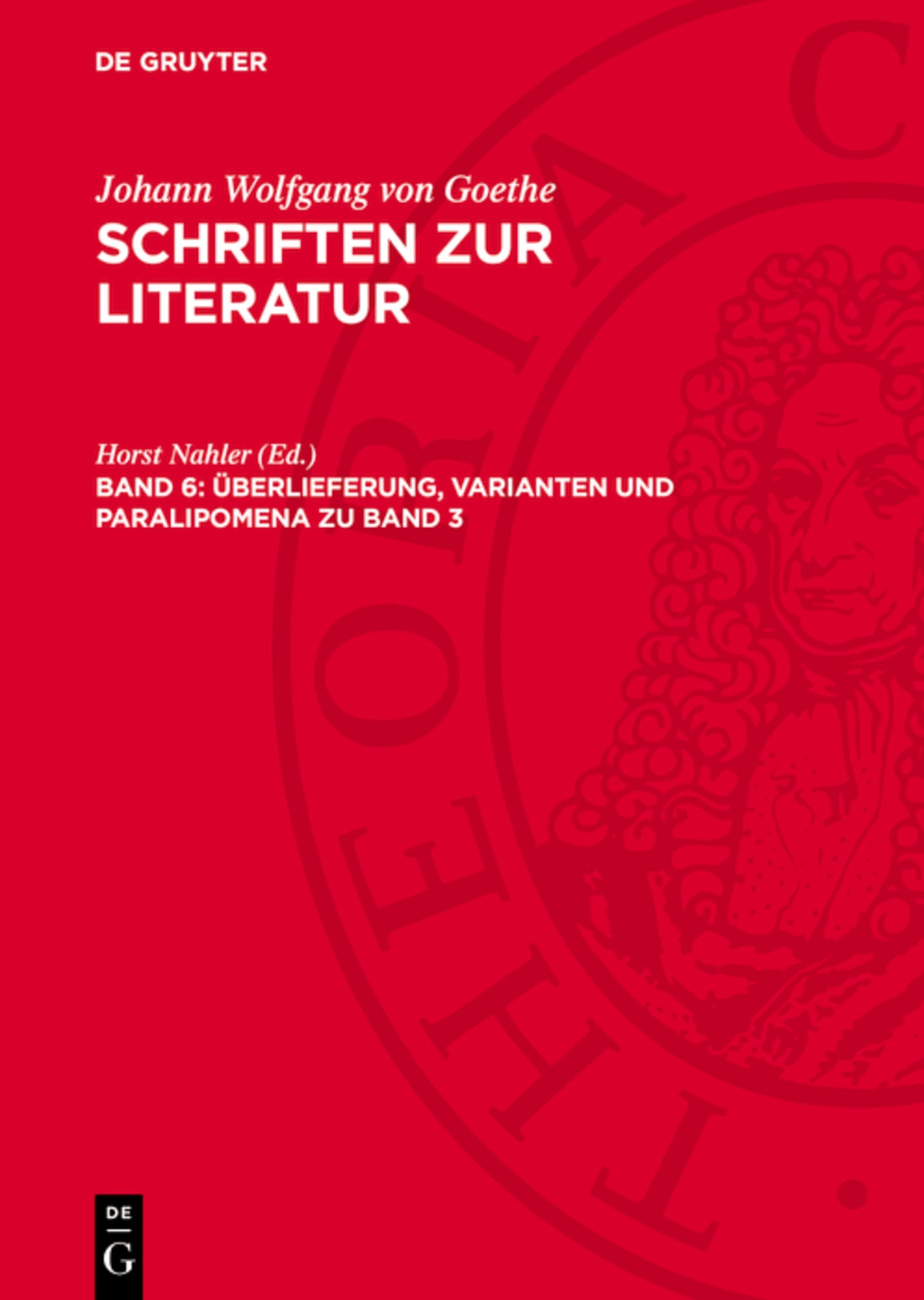 Überlieferung, Varianten und Paralipomena zu Band 3