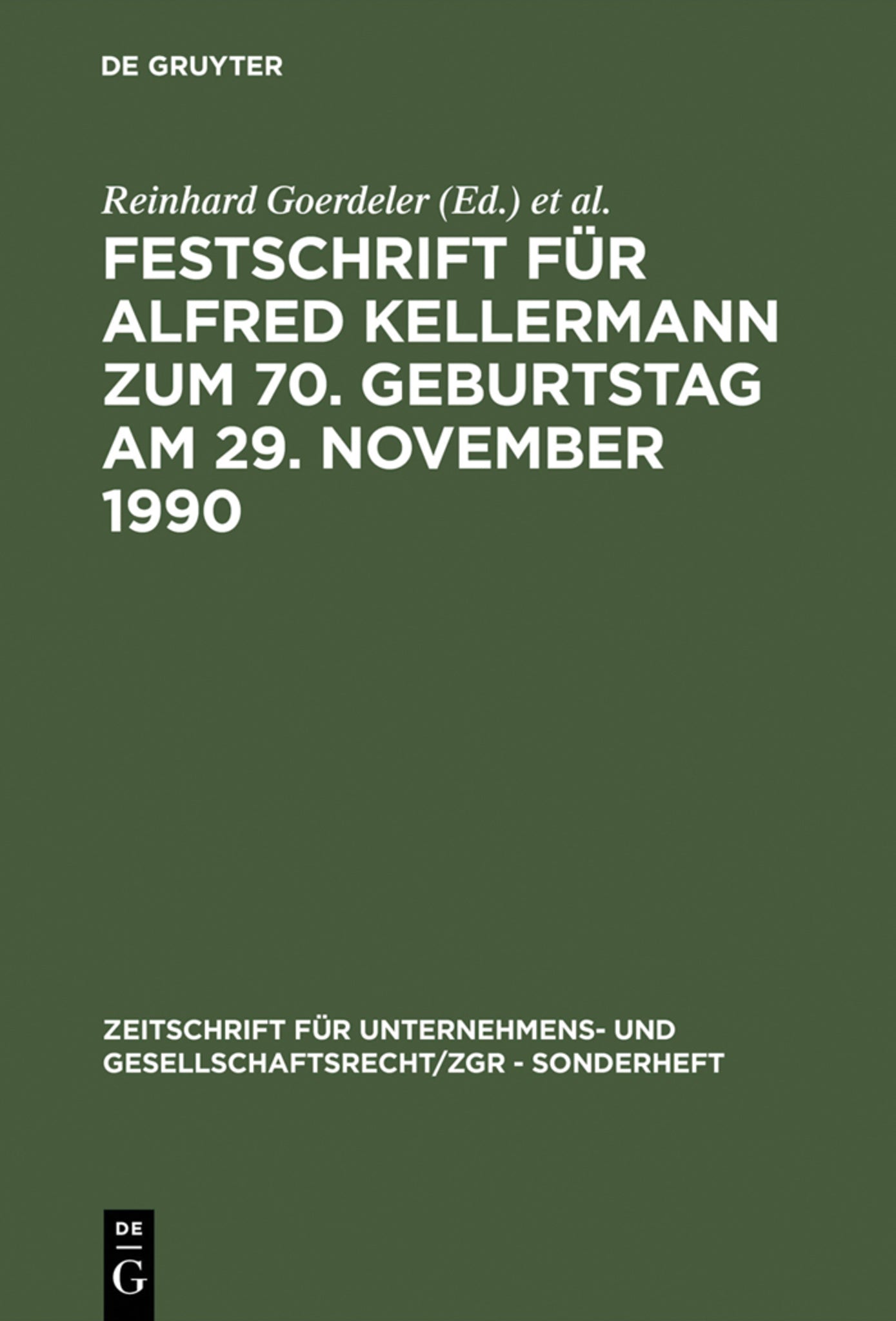 Festschrift für Alfred Kellermann zum 70. Geburtstag am 29. November 1990